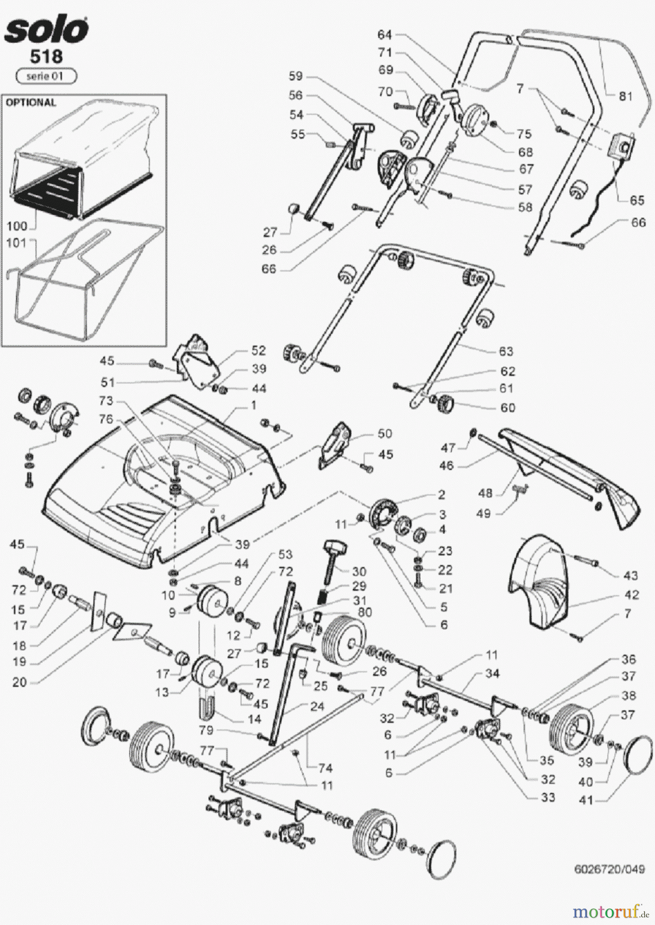  Solo by AL-KO Gartentechnik Vertikutierer 518 ET 042009  Druck 9 518 704 04/2009 [SN: ET 042009  Druck 9 518 704] - 09/2011 [SN: S.Nr. 16679 ->;  092011 Druck 9 518 705] Seite 1