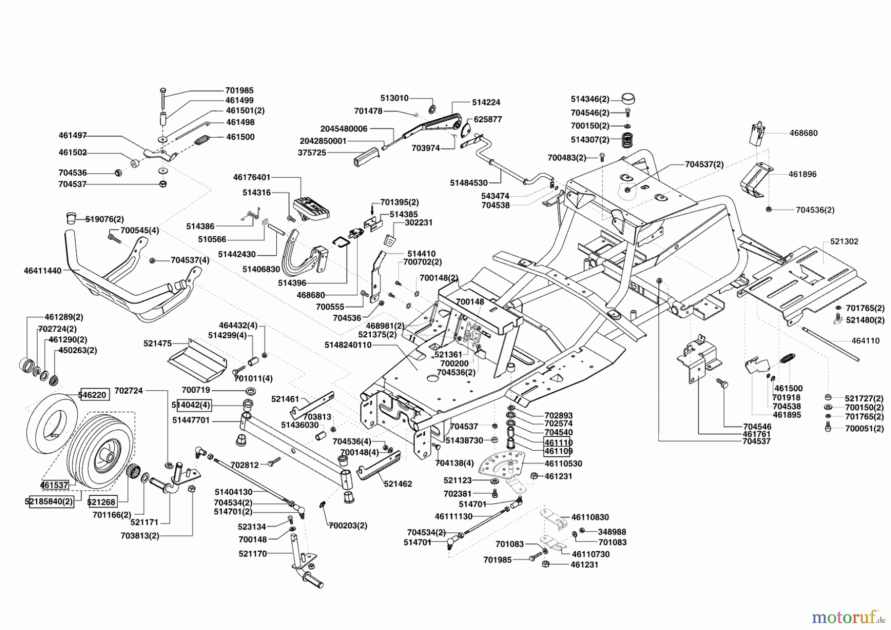 Powerline Gartentechnik Rasentraktor T 15-92 HD-K ab 11/2009 Seite 2