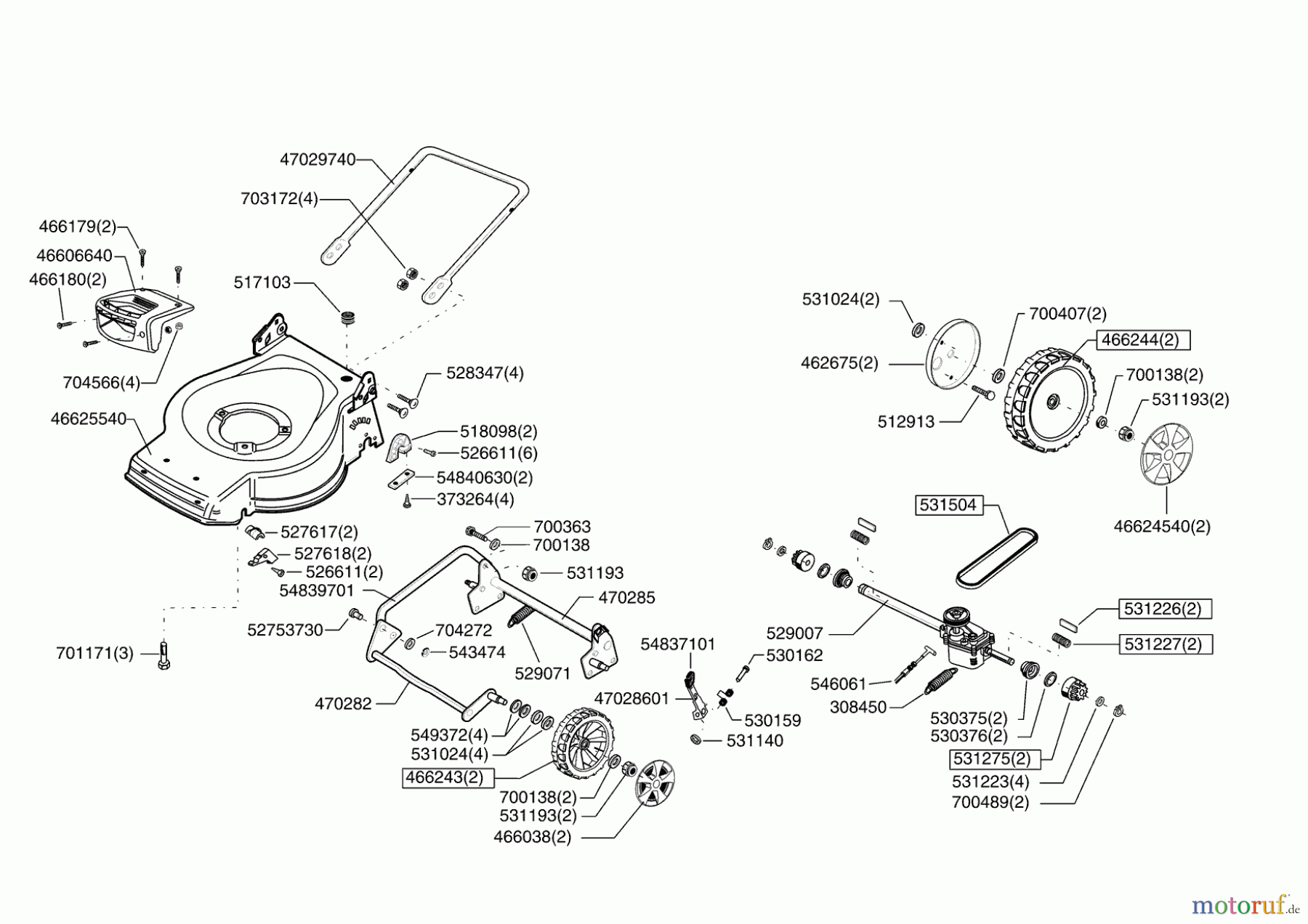  AL-KO Gartentechnik Benzinrasenmäher WORMAR HW 47 BR Seite 2