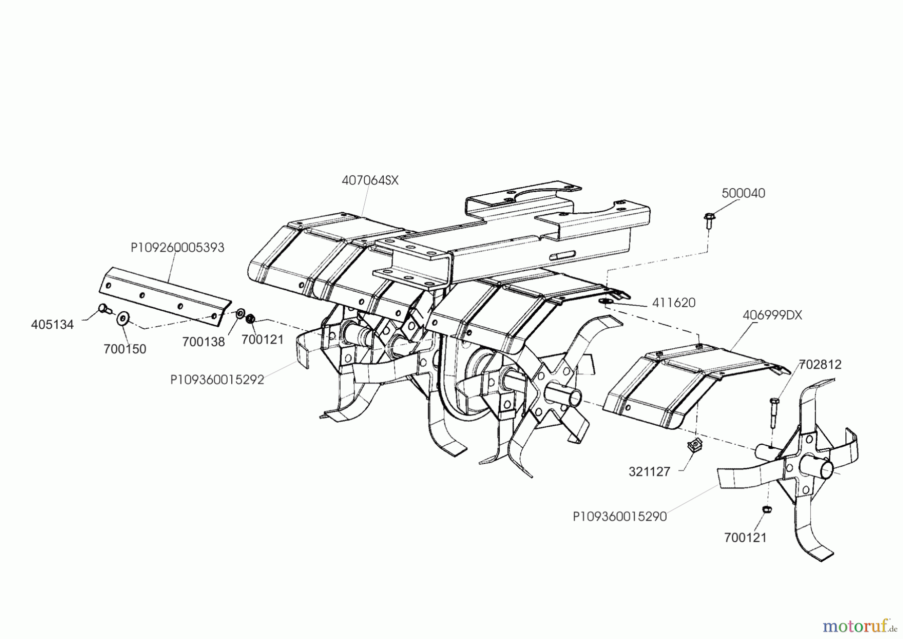 Uniropa Gartentechnik Zubehör Gartentechnik FRÄSVERBREITERUNG FÜR MH 5001-R 01/2010 Seite 1