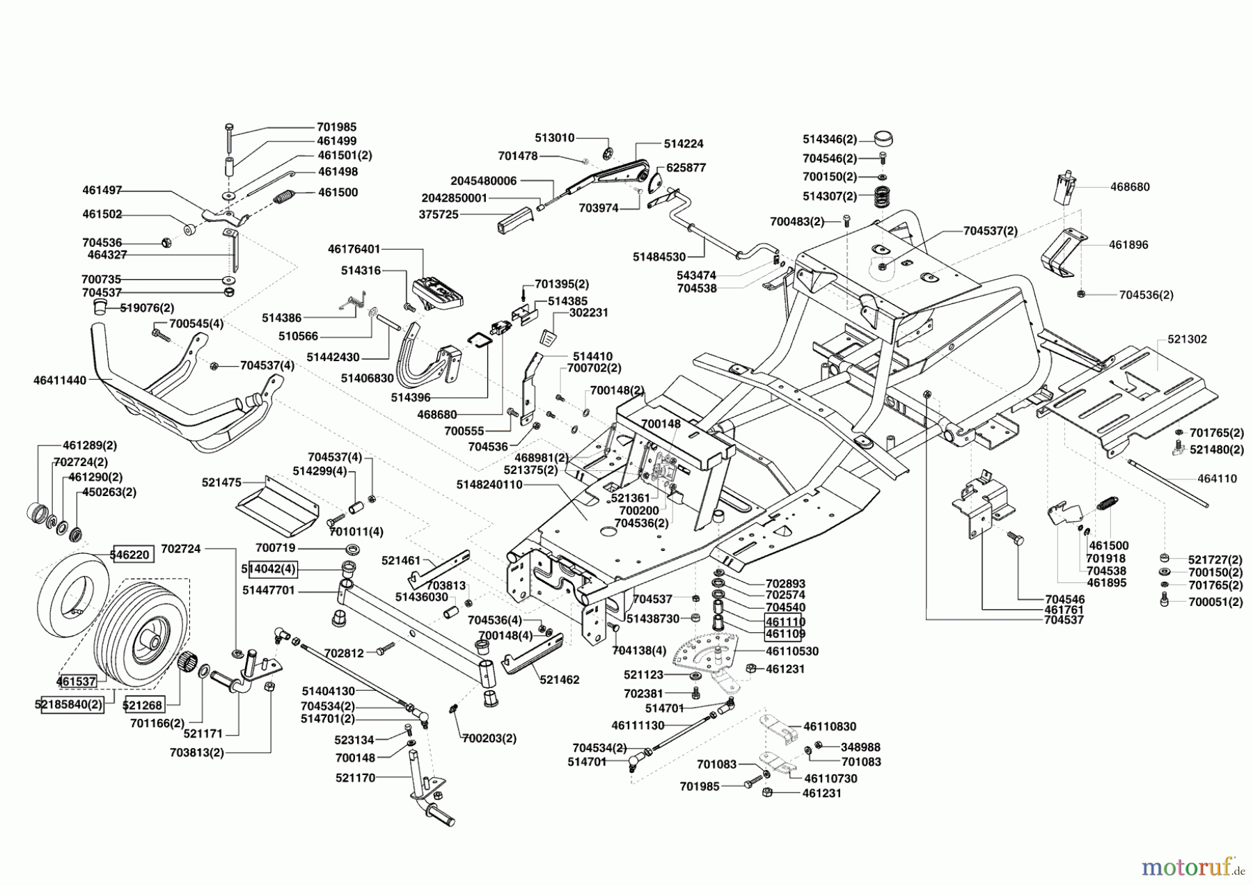 Powerline Gartentechnik Rasentraktor T 15-92 HD-K (F) ab 01/2010 Seite 2