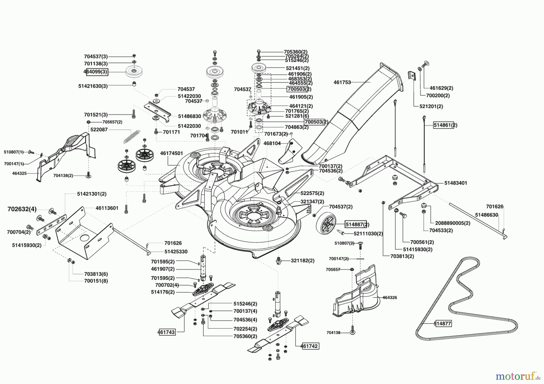 Powerline Gartentechnik Rasentraktor T 15-92 HD-K (F) ab 01/2010 Seite 5