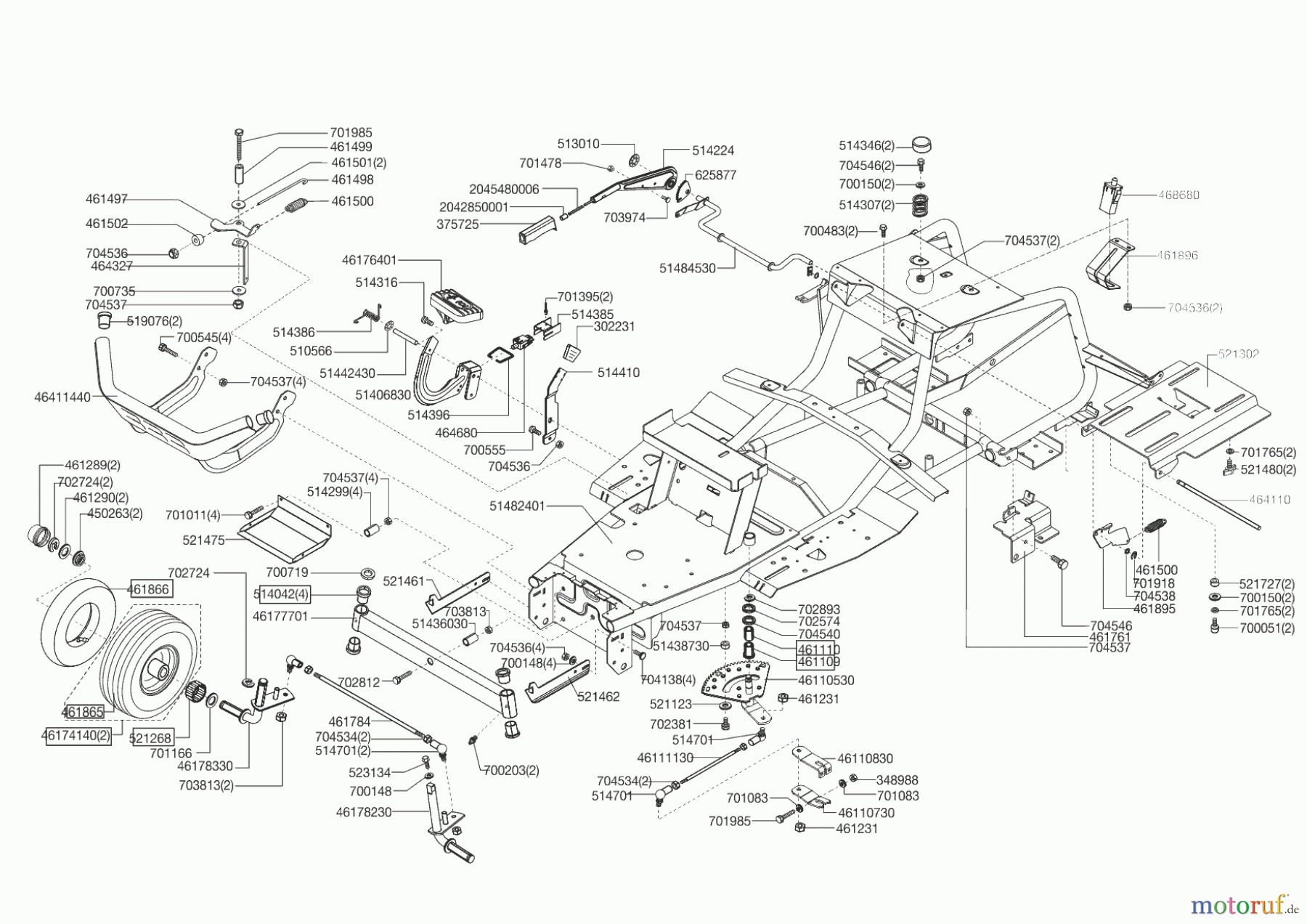 Powerline Gartentechnik Rasentraktor T 16-102 HD-H ab 01/2010 Seite 2