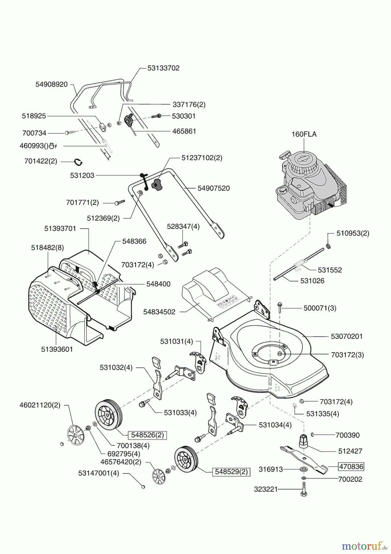 Sigma Gartentechnik Benzinrasenmäher 4.6 B ESV Seite 1