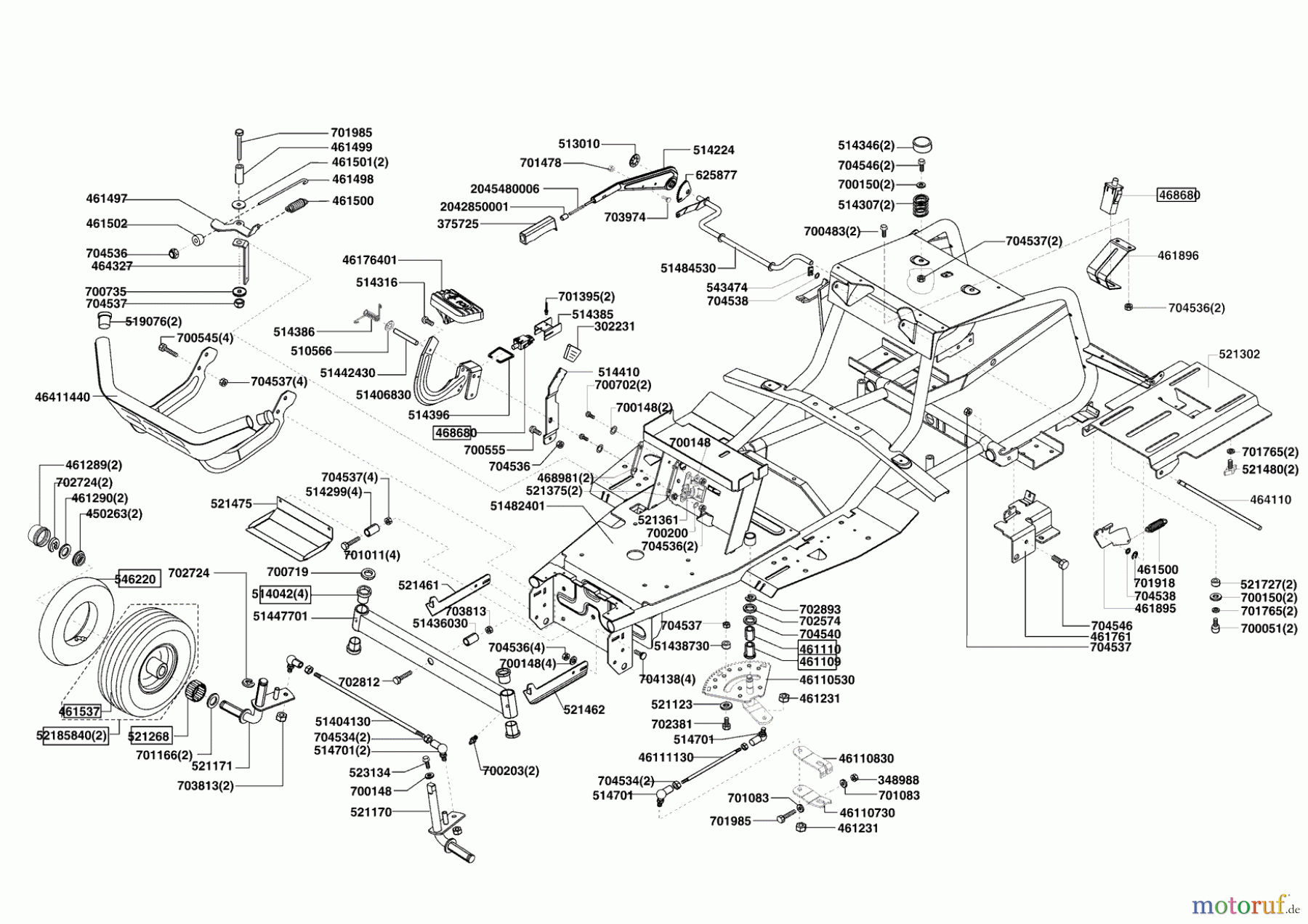 Powerline Gartentechnik Rasentraktor T 16-102 SP-H ab 01/2011 Seite 2