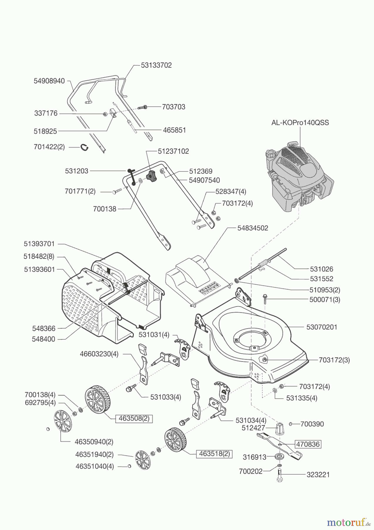 AL-KO Gartentechnik Benzinrasenmäher Classic 4.6 B-A 04/2012 - 12/2014 Seite 1