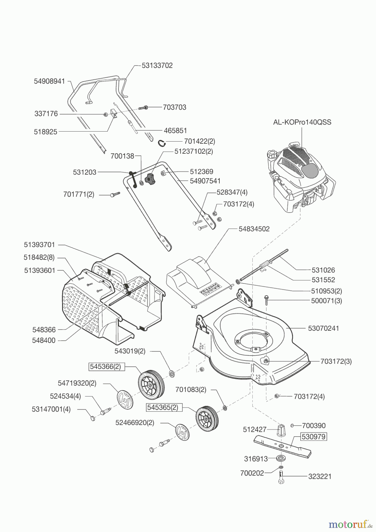 AL-KO Gartentechnik Benzinrasenmäher 46 B 04/2012 - 12/2014 Seite 1