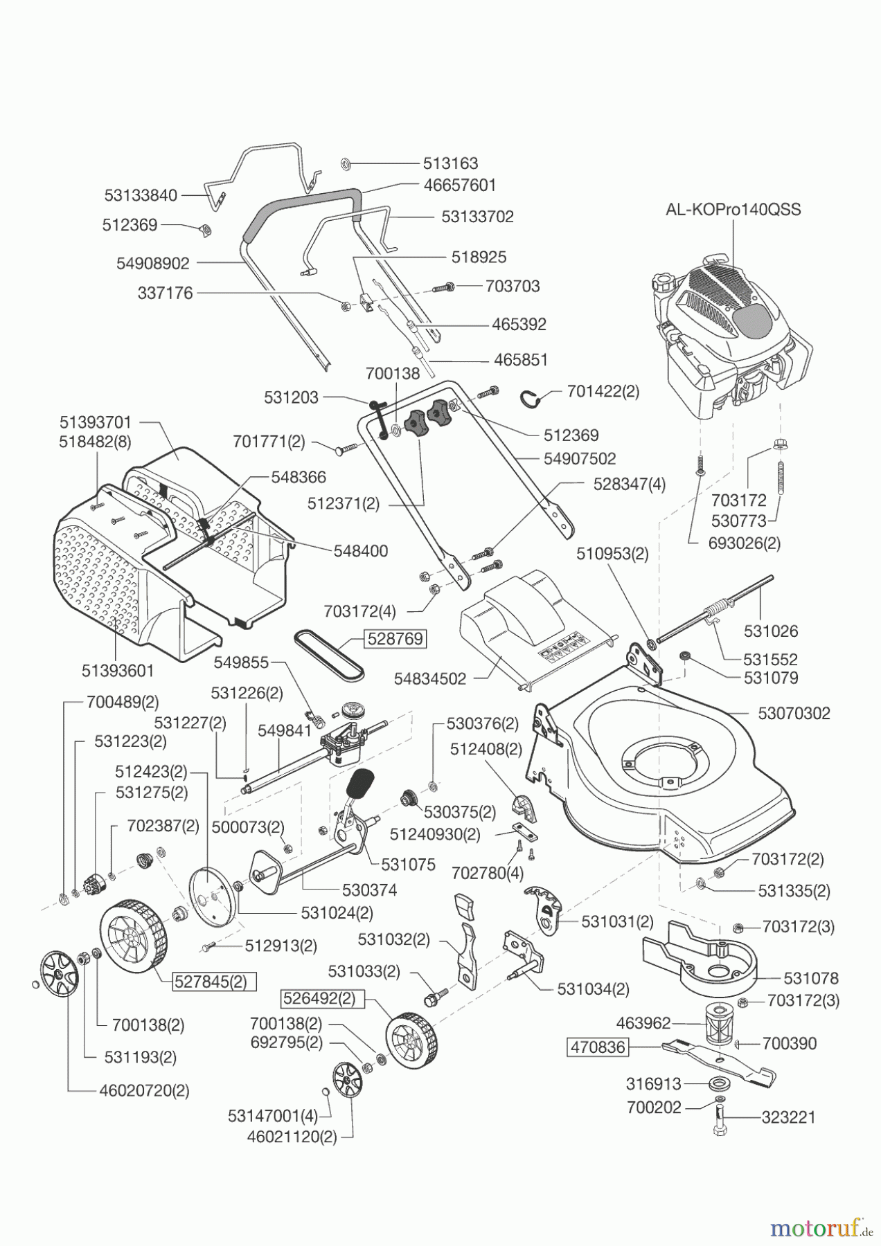 AL-KO Gartentechnik Benzinrasenmäher Selection OHV 46 BR ab 04/2012 Seite 1
