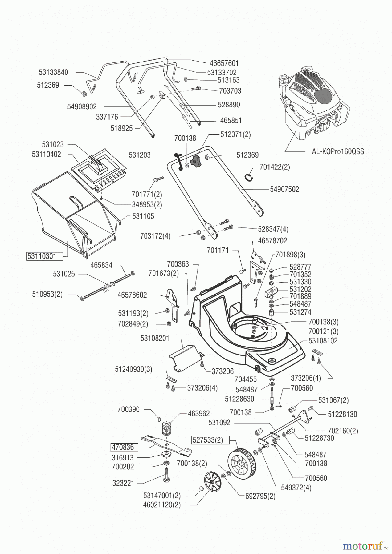AL-KO Gartentechnik Benzinrasenmäher OHV A 47 BR ab 04/2012 Seite 1
