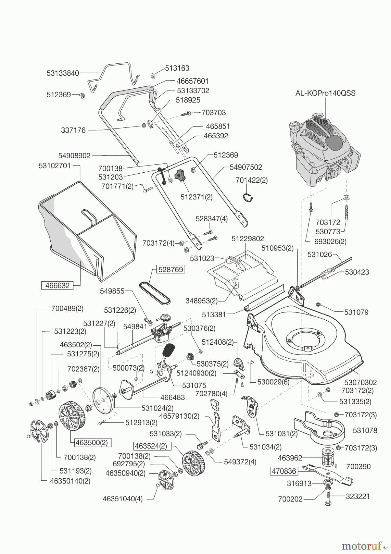 AL-KO Gartentechnik Benzinrasenmäher Selection OHV 46.3 BR 10/2012 Seite 1