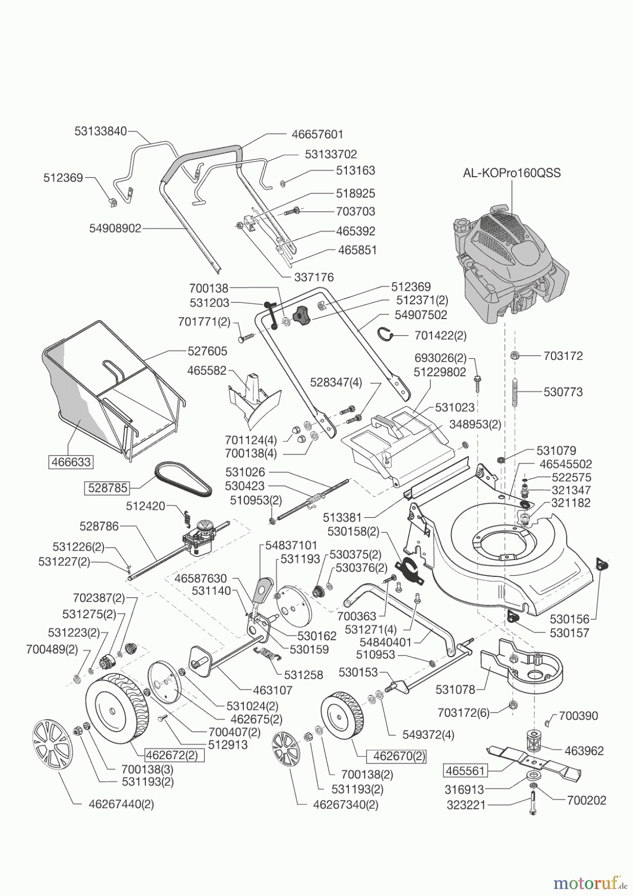 AL-KO Gartentechnik Benzinrasenmäher Selection OHV 52.3 BR 10/2012 - 01/2014 Seite 1