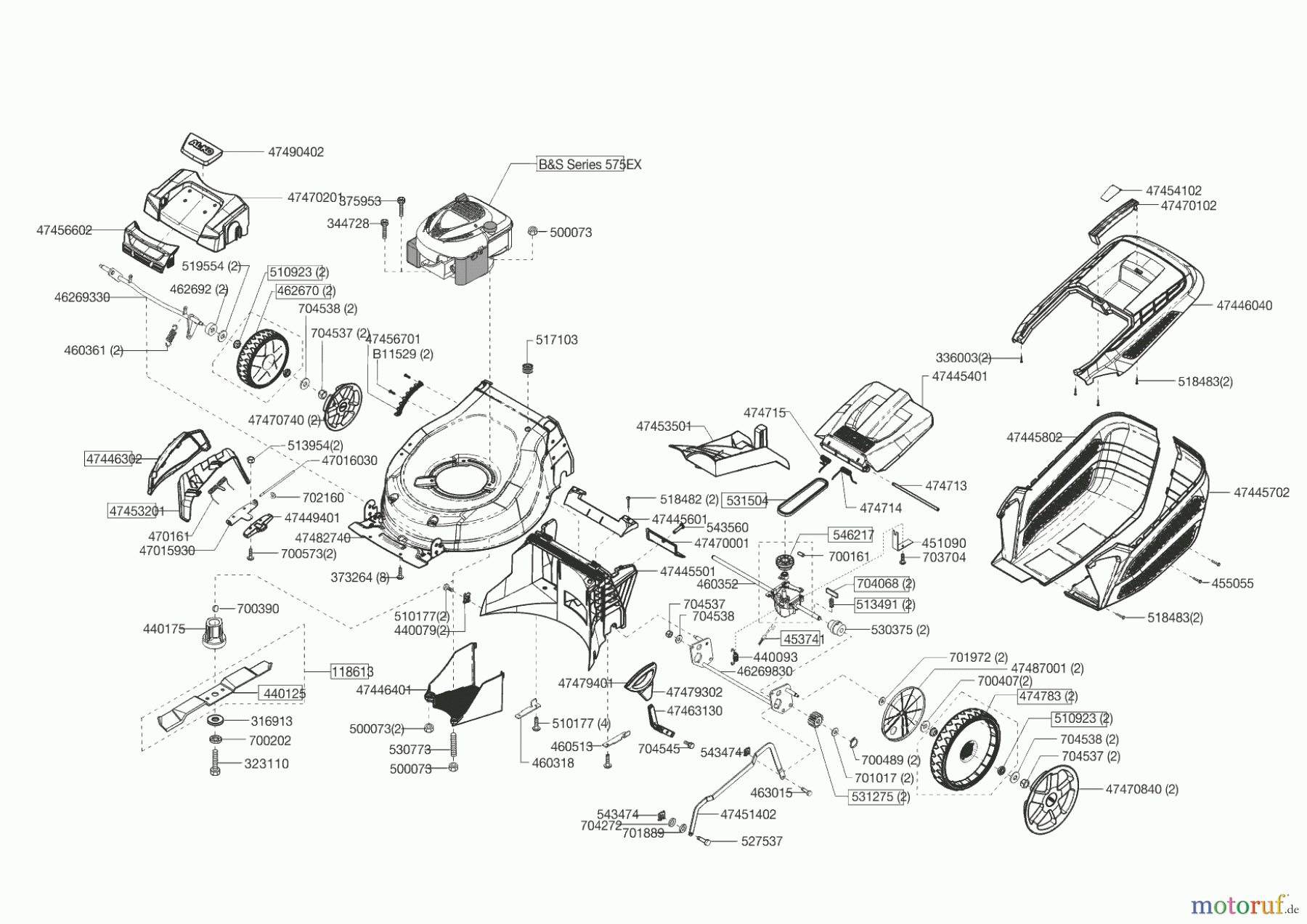 AL-KO Gartentechnik Benzinrasenmäher HB 460 BA 02/2013 - 11/2013 Seite 1