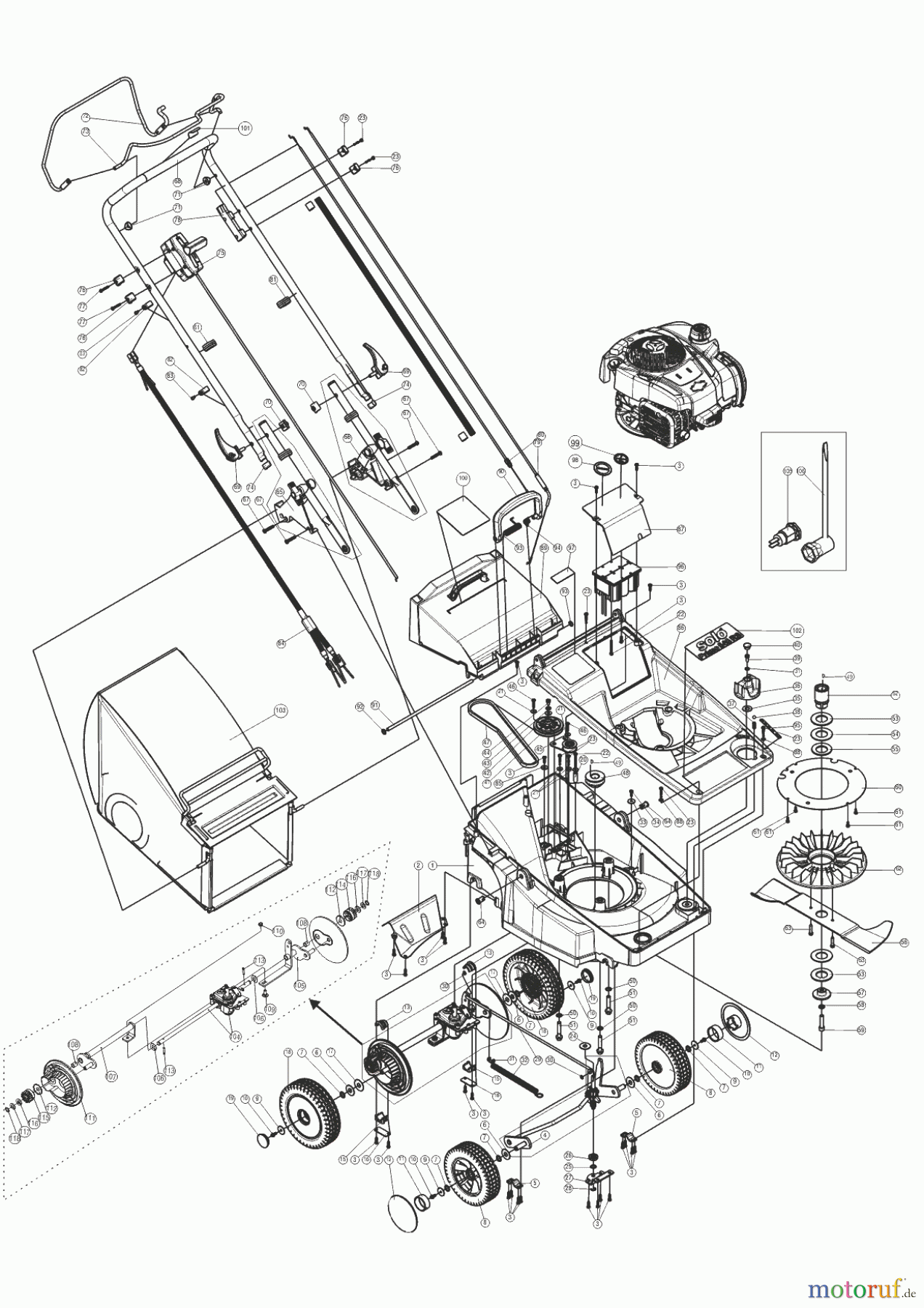  Solo by AL-KO Gartentechnik Benzinrasenmäher 546RS    2007 -  ab 01/2014 Seite 1