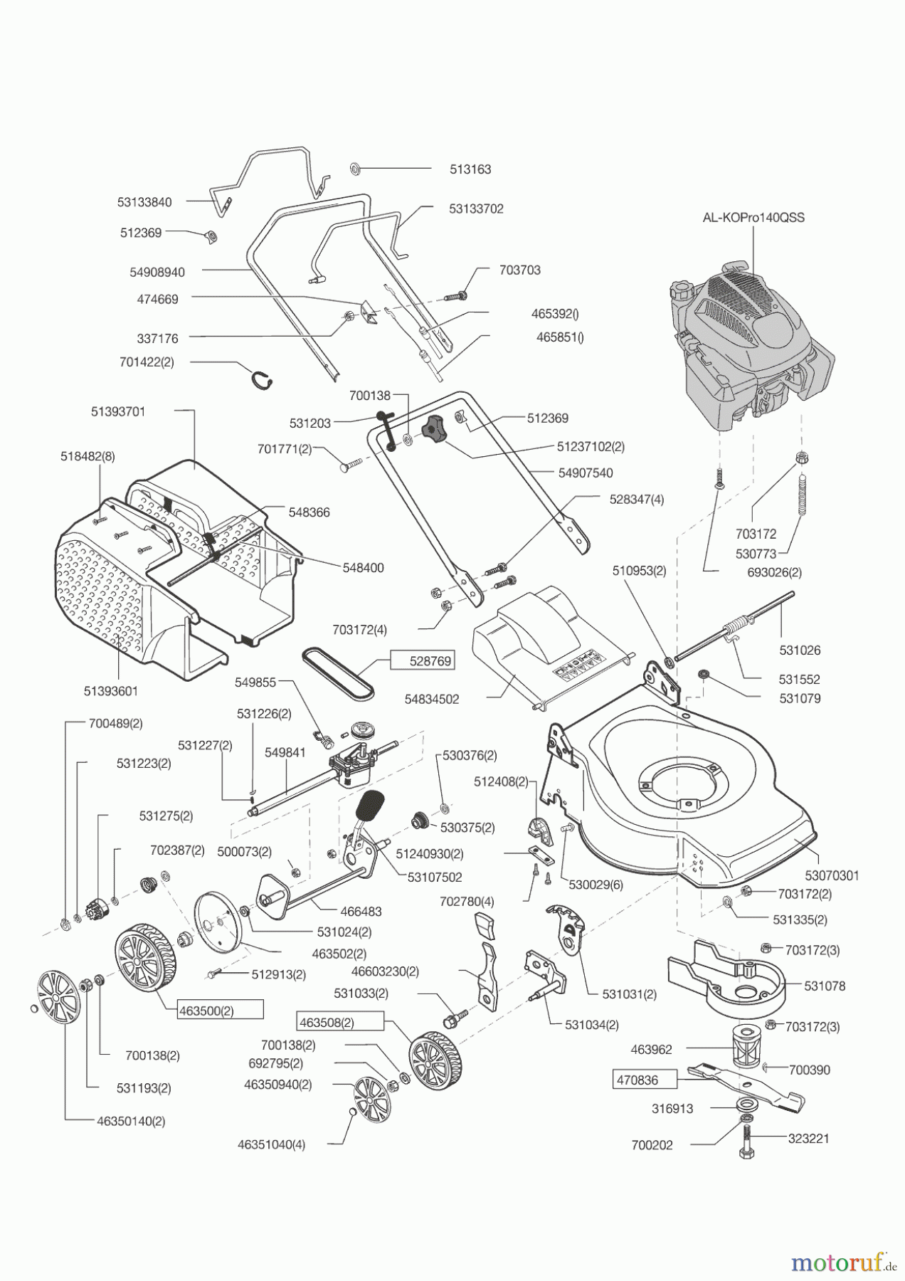 AL-KO Gartentechnik Benzinrasenmäher Classic 4.6 BR-A ab 12/2014 Seite 1