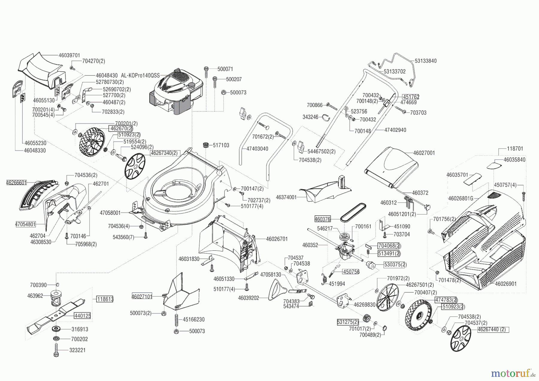 AL-KO Gartentechnik Benzinrasenmäher 450 SP BLACKLINE 02/2015 - 06/2015 Seite 1