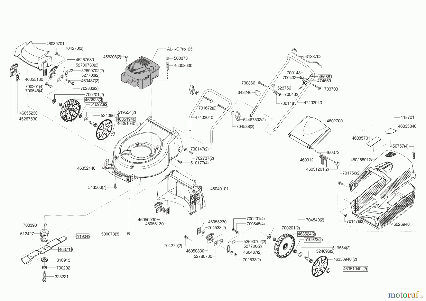 AL-KO Gartentechnik Benzinrasenmäher 42.5 P-A HIGHLINE 02/2015 - 05/2016 Seite 1