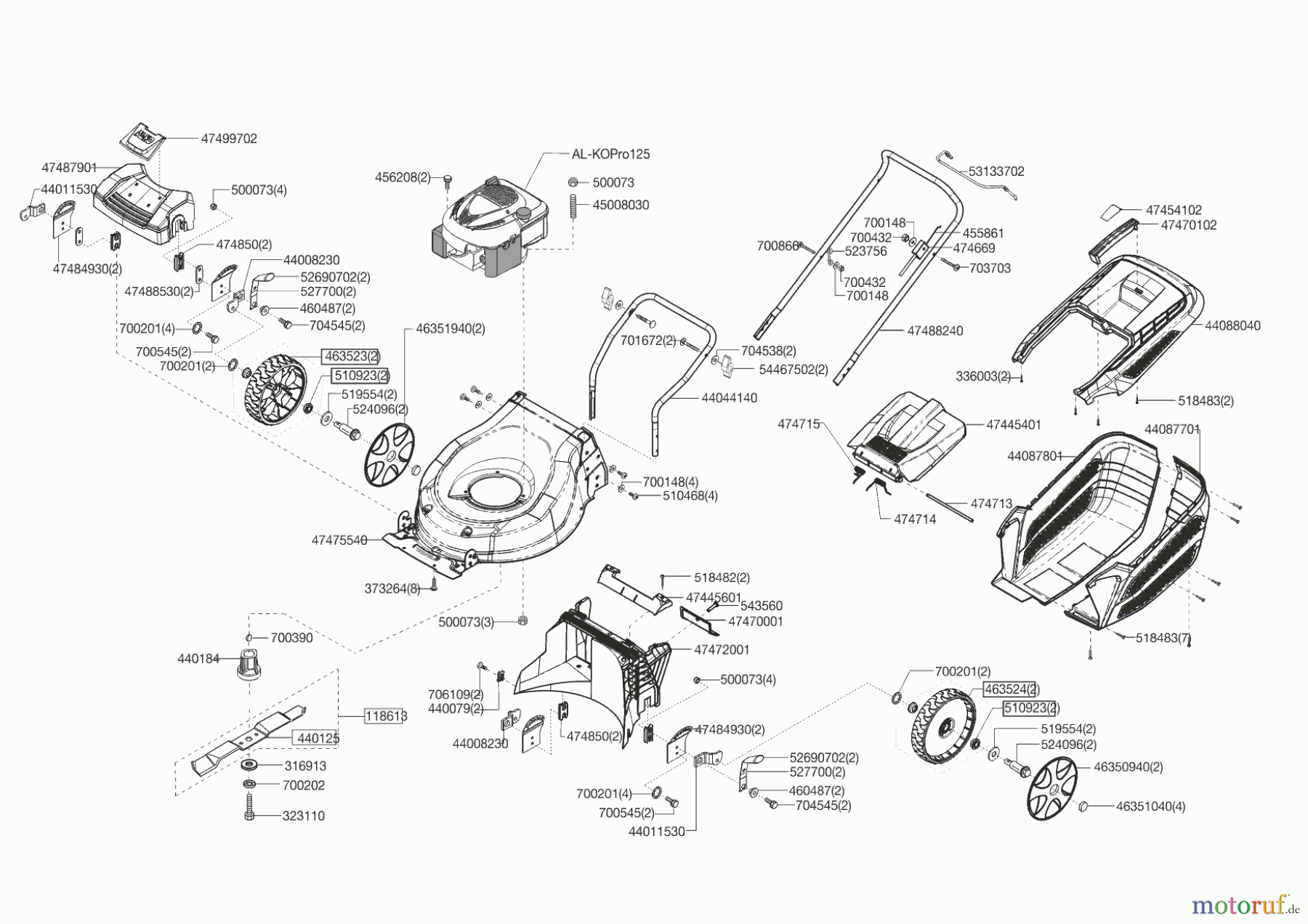 AL-KO Gartentechnik Benzinrasenmäher 46.5 P-A Highline 02/2015 - 03/2015 Seite 1