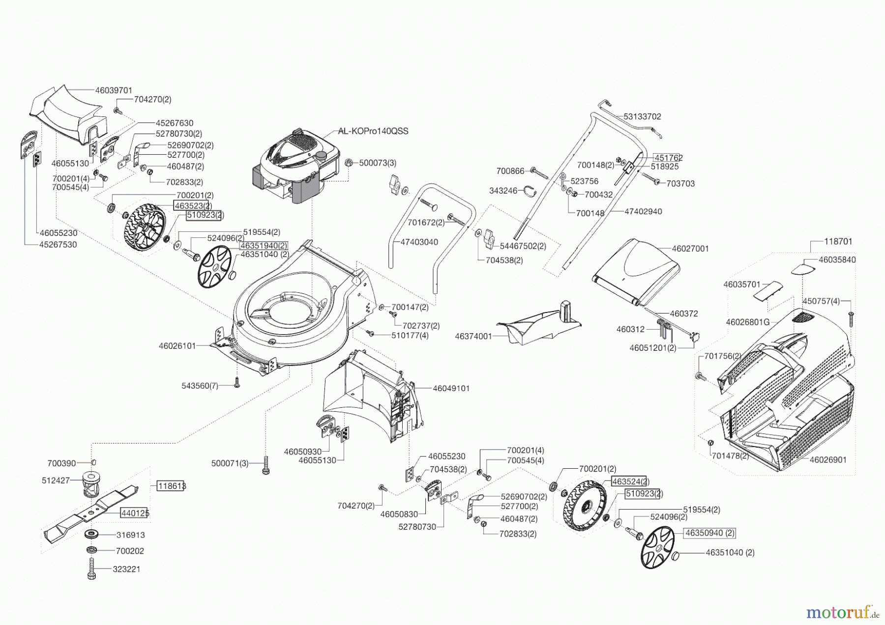 AL-KO Gartentechnik Benzinrasenmäher 450 P Blackline 06/2015 - 08/2016 Seite 1