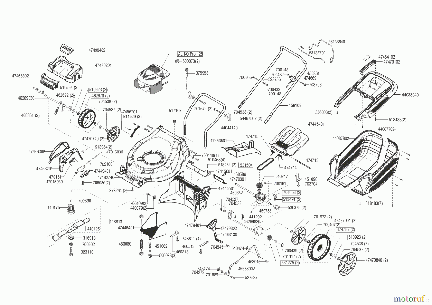 AL-KO Gartentechnik Benzinrasenmäher Highline BH 46 SP-A 04/2016 - 03/2019 Seite 1