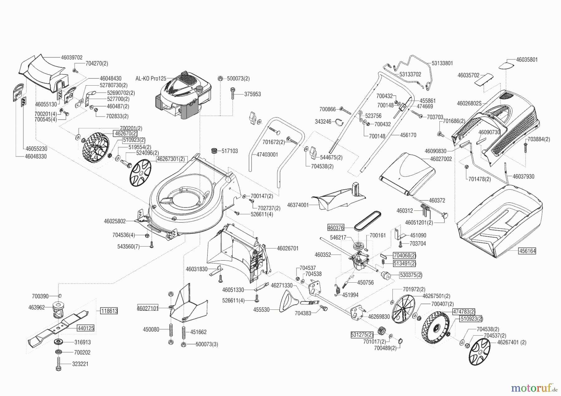 AL-KO Gartentechnik Benzinrasenmäher 4715 SP-A 04/2016 - 08/2016 Seite 1