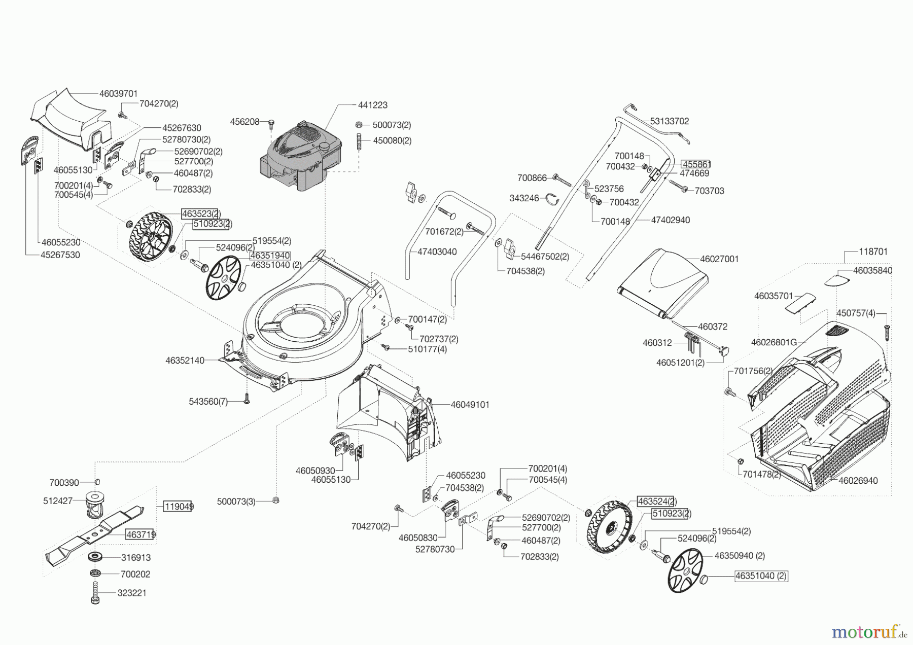 AL-KO Gartentechnik Benzinrasenmäher 42.5 P-A HIGHLINE 08/2016 - 07/2019 Seite 1
