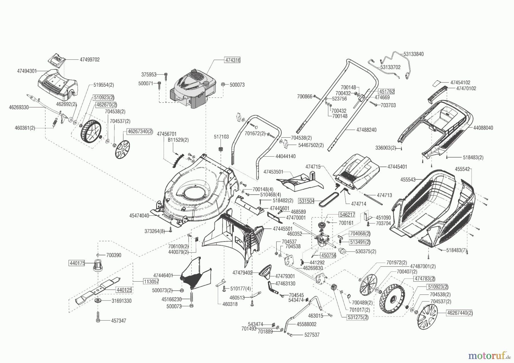 AL-KO Gartentechnik Benzinrasenmäher HB 46 BA ab 03/2018 Seite 1