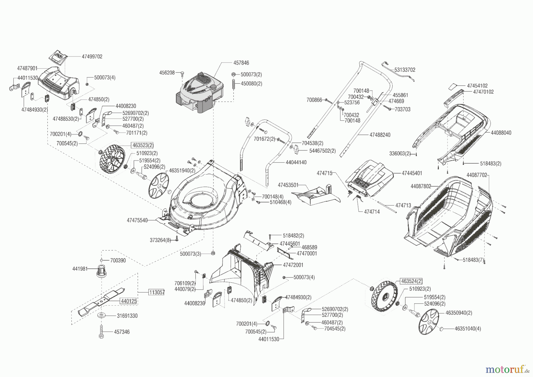 AL-KO Gartentechnik Benzinrasenmäher 46.8 P-A HIGHLINE ab 02/2019 Seite 1