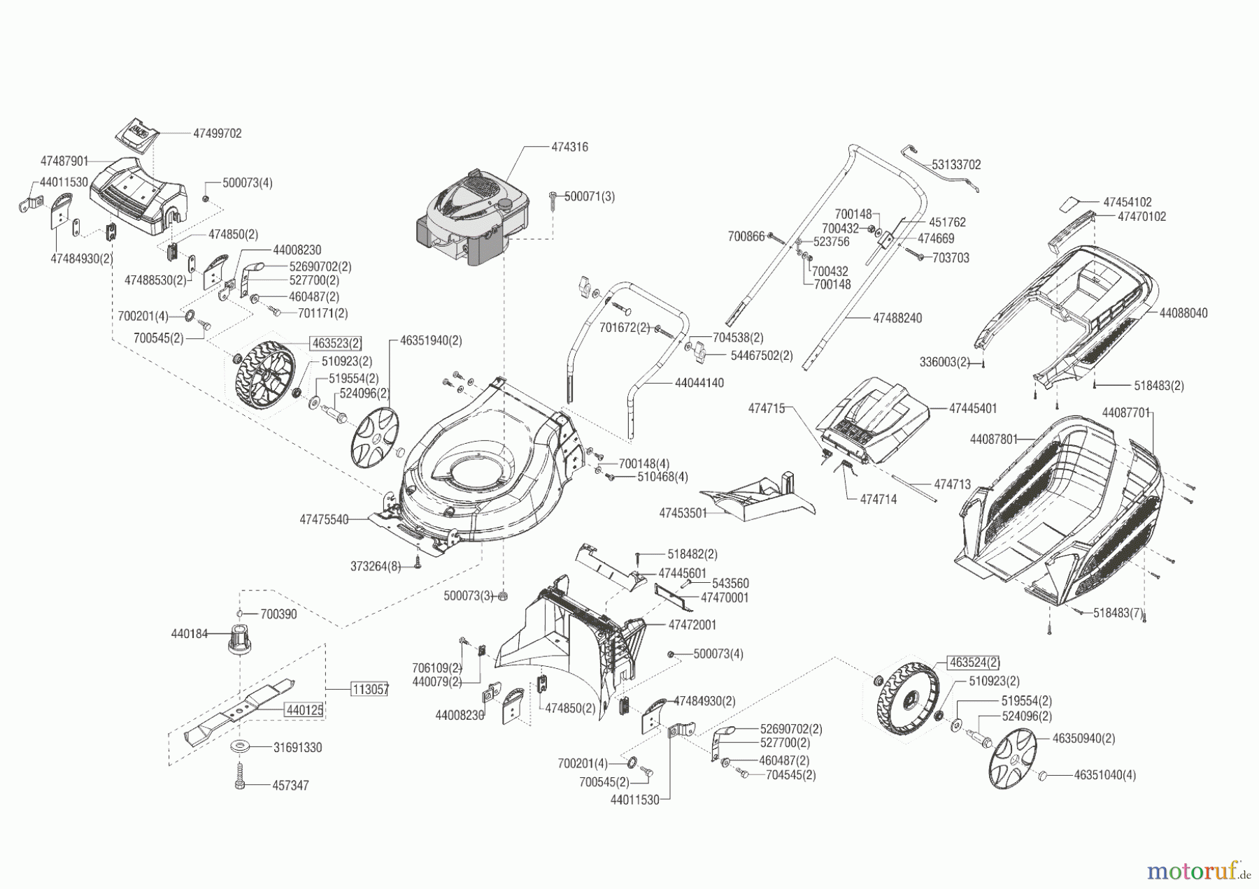 AL-KO Gartentechnik Benzinrasenmäher Highline 46.3 P-A edition ab 03/2019 Seite 1