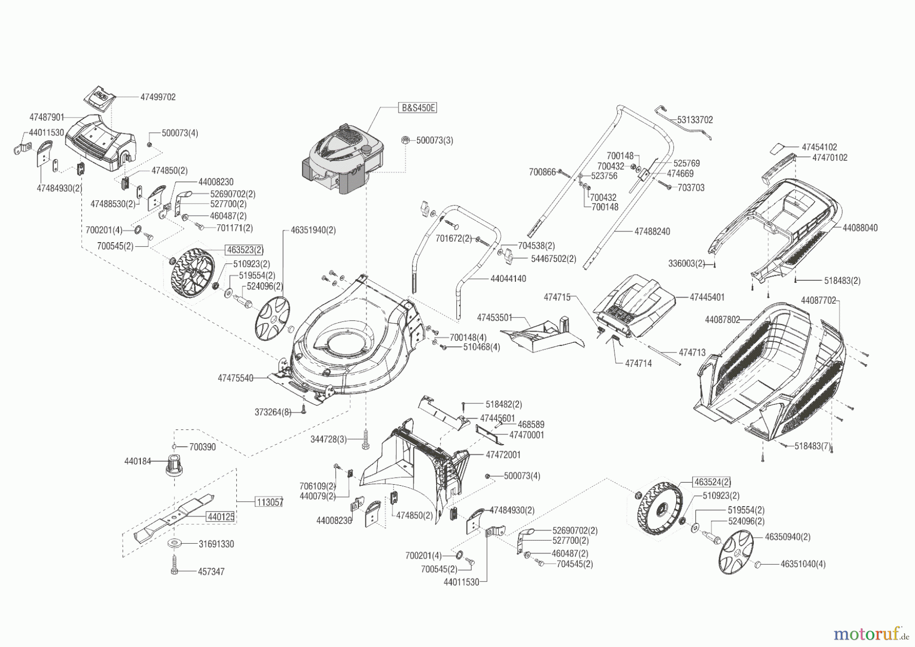 AL-KO Gartentechnik Benzinrasenmäher 46.7 P HIGHLINE ab 03/2019 Seite 1