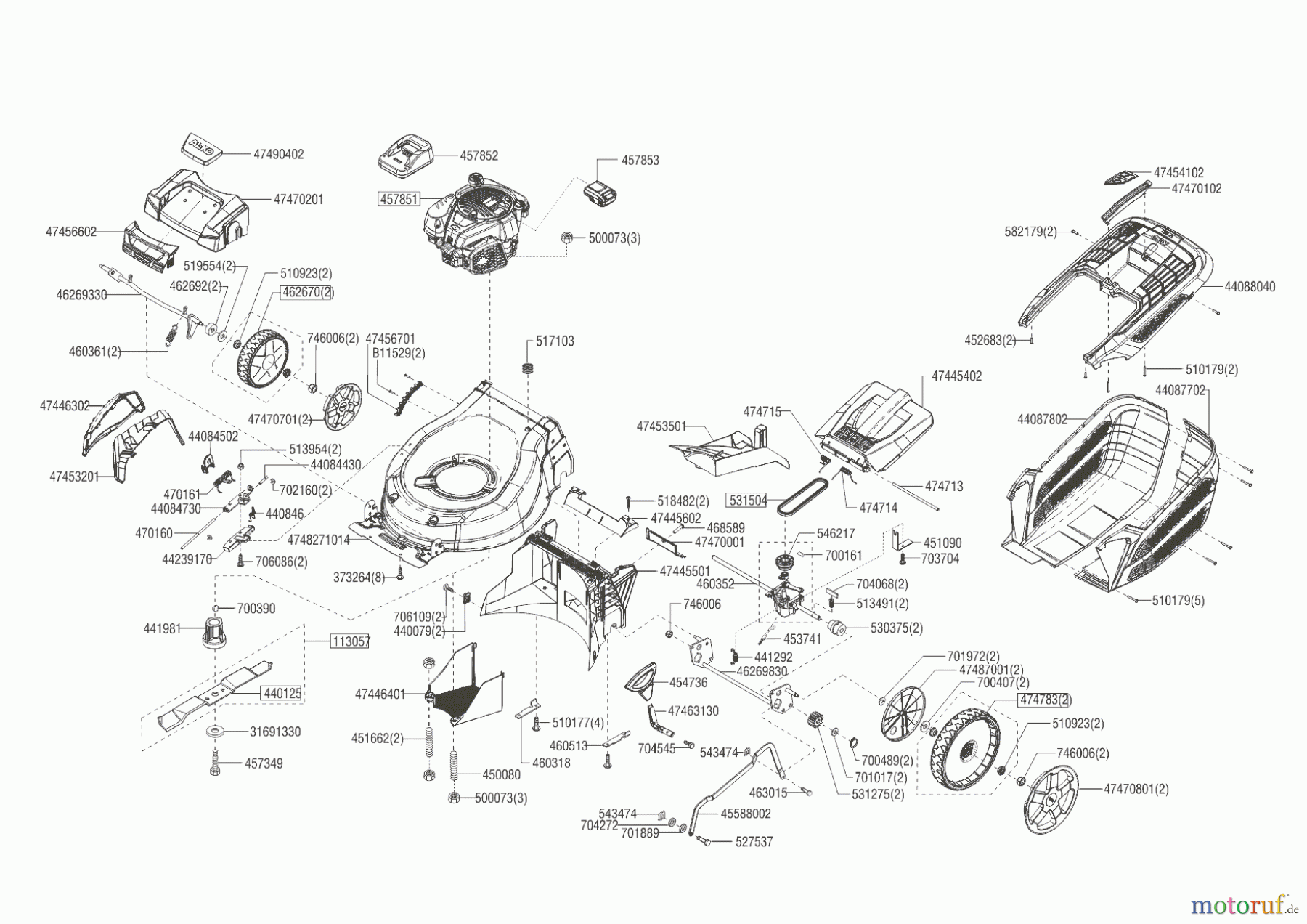AL-KO Gartentechnik Benzinrasenmäher 470 SPI-A PREMIUM 10/2019 Seite 1