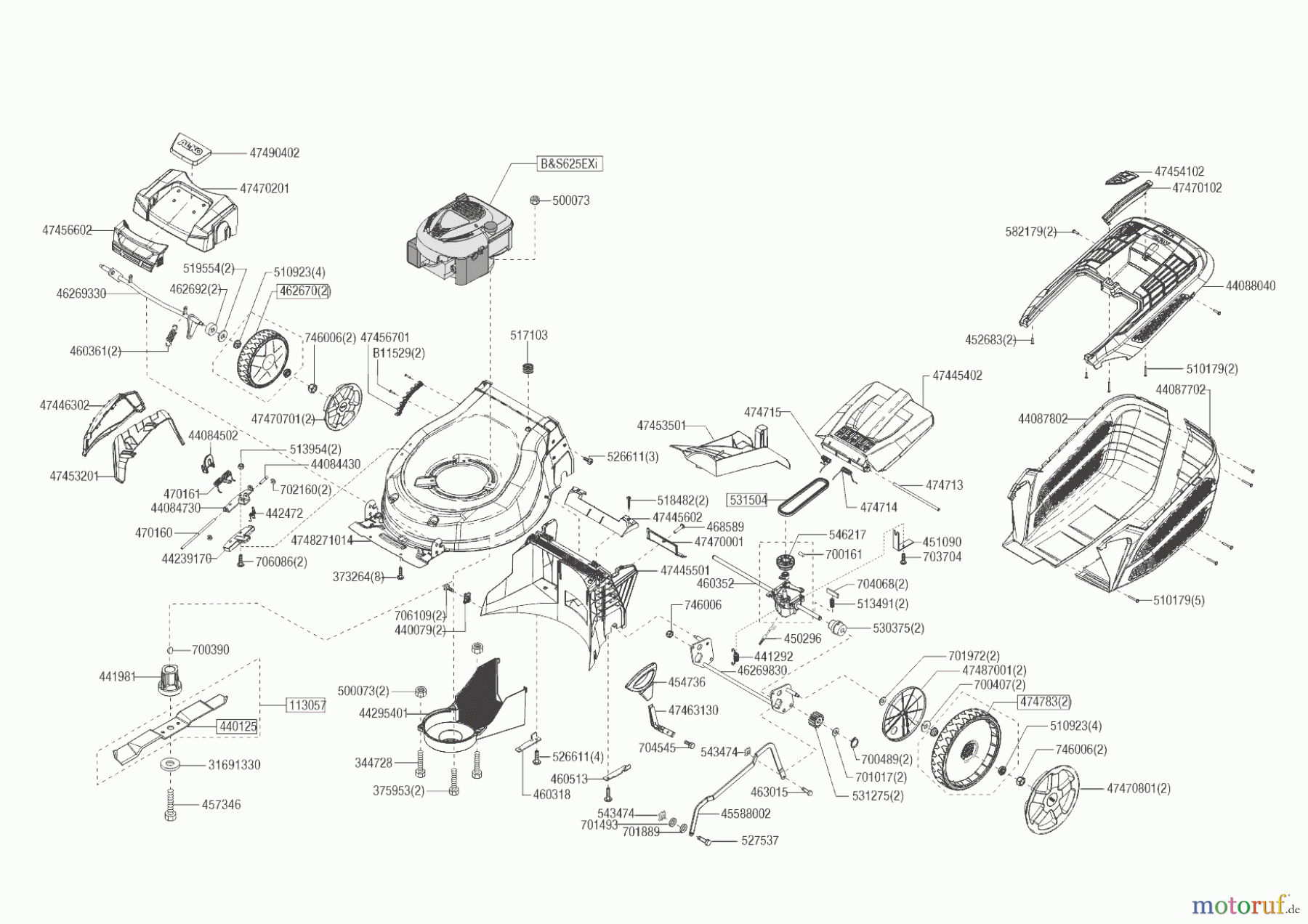 AL-KO Gartentechnik Benzinrasenmäher RASENMÄHER 473 SP-B PREMIUM 01/2023 Seite 1