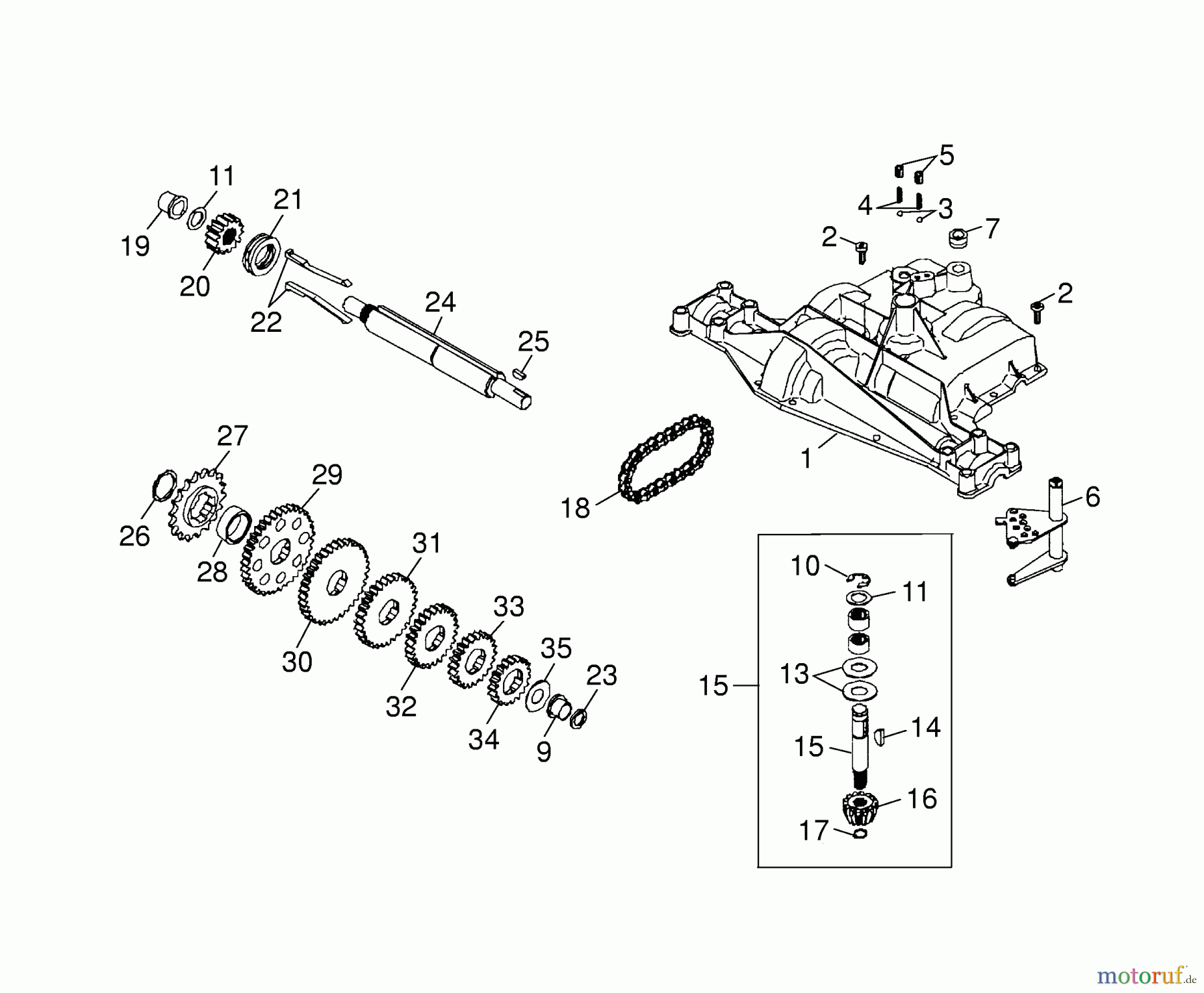 Wolf-Garten Rasentraktoren Trac OHV 6 6200000 Serie B (2003) Getriebe