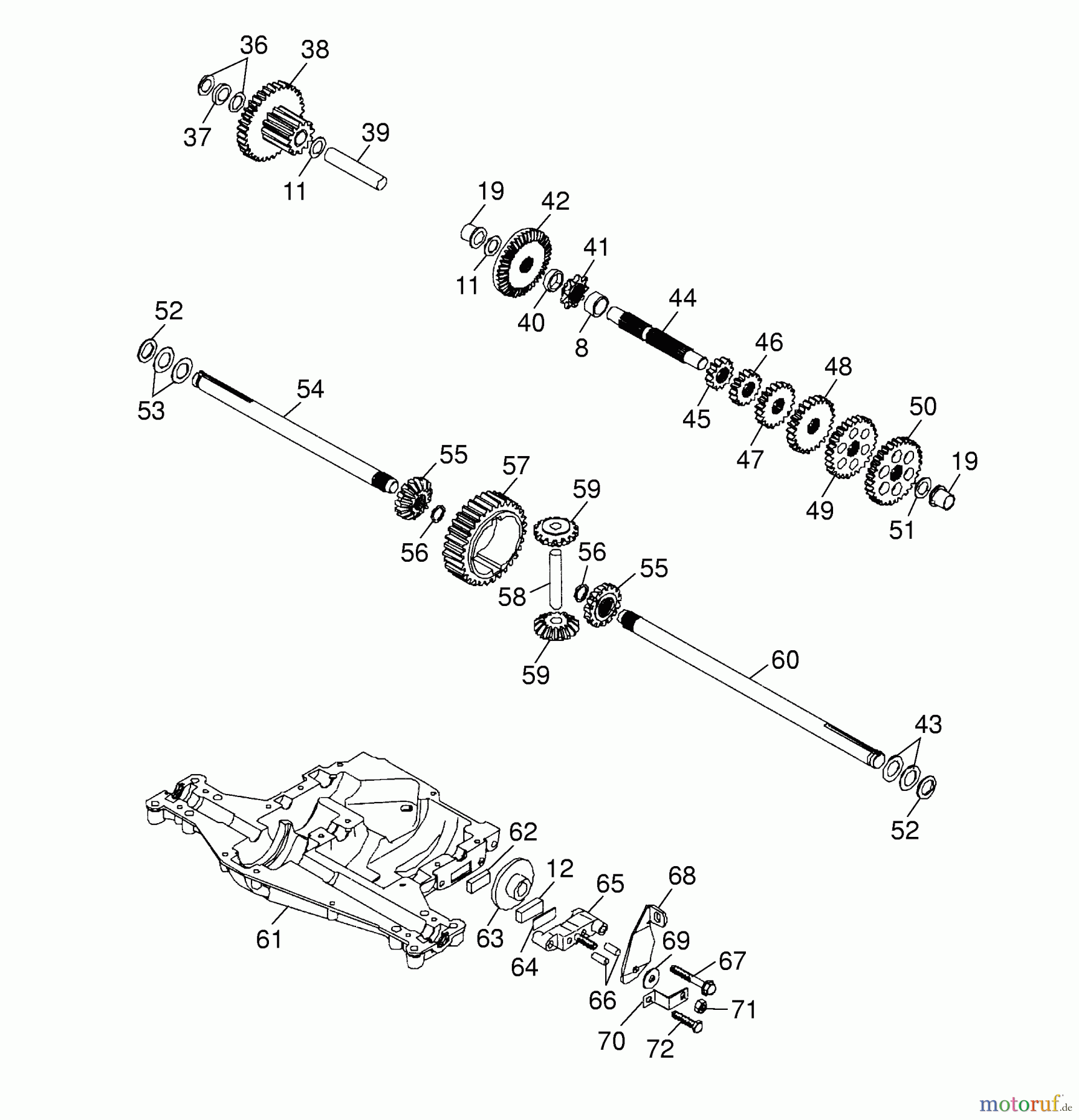  Wolf-Garten Rasentraktoren Trac OHV 6 6200000 Serie B  (2003) Getriebe