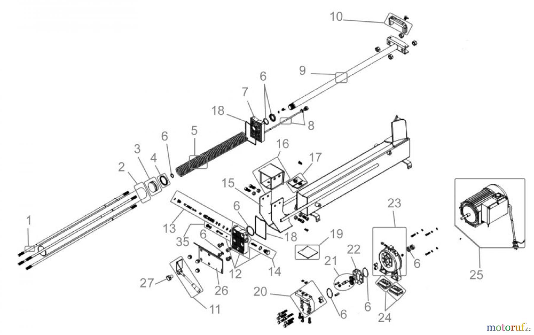 Güde Brennholzbearbeitung Holzspalter bis 7 t Spaltdruck KURZHOLZSPALTER W 520 / 5,5 T UG - 94711 FSL94711-02 Seite 1