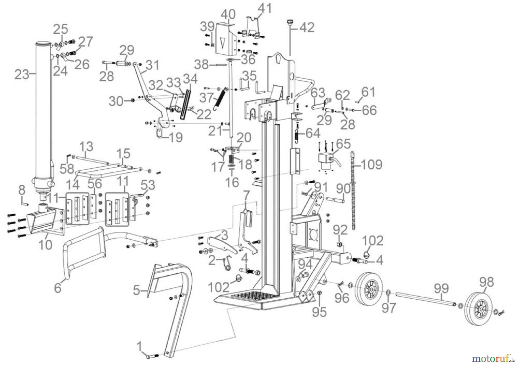 Güde Brennholzbearbeitung Holzspalter über 10 t Spaltdruck Holzspalter GHS 1100/25TEZ-A Art.Nr.: 2085 FSL02085-01 Seite 1