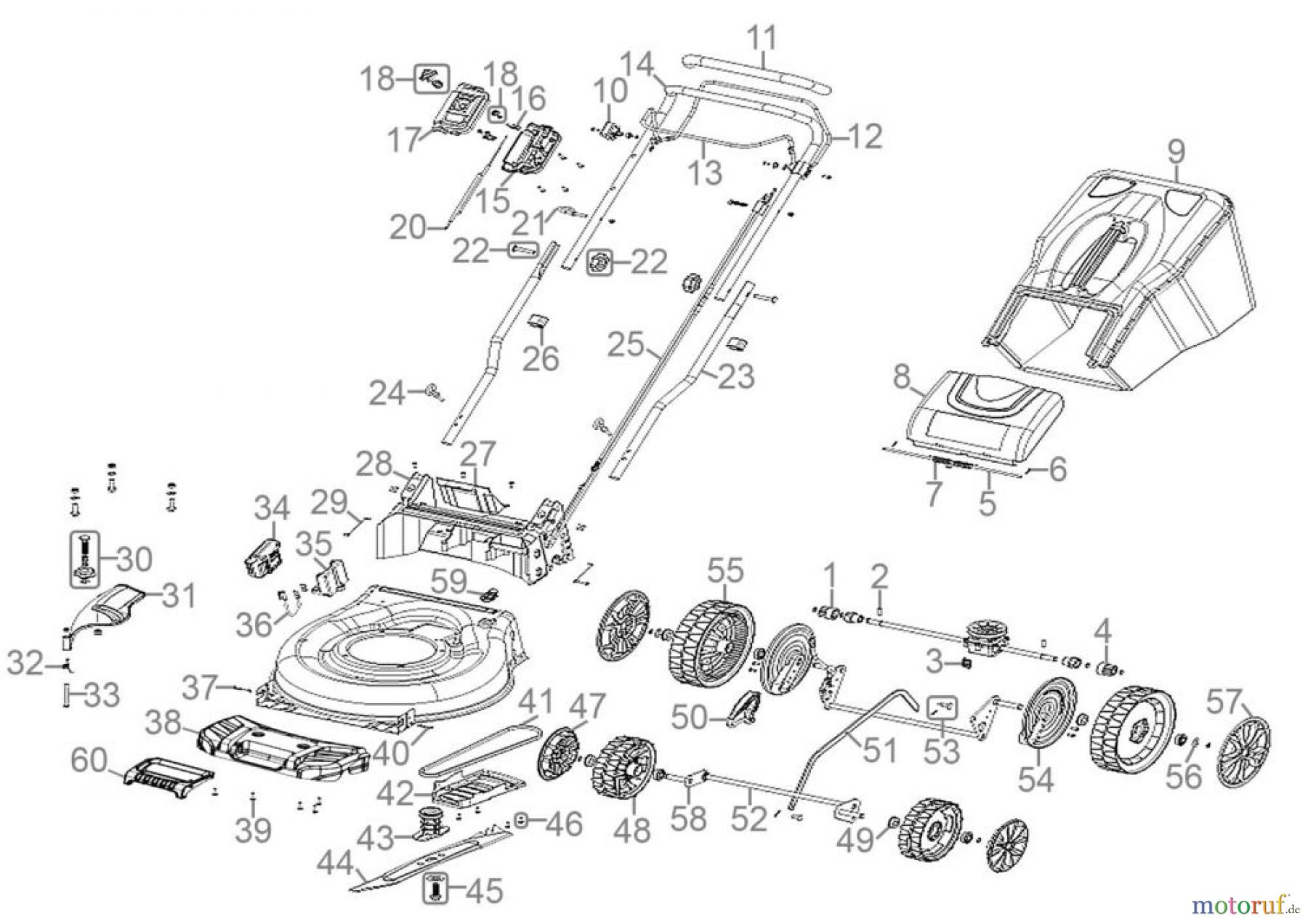  Güde Gartentechnik Rasenmäher Benzin-Rasenmäher Schnittbreite bis 50 cm Rasenmäher ECO WHEELER 464.2 R LI-ES - 95336 FSL95336-02 Seite 1