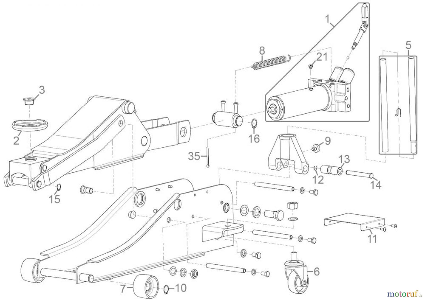 Güde Hebetechnik Rangierwagenheber RANGIERWAGENHEBER GRH 2,5/510 L - 18033 FSL18033-05 Seite 1
