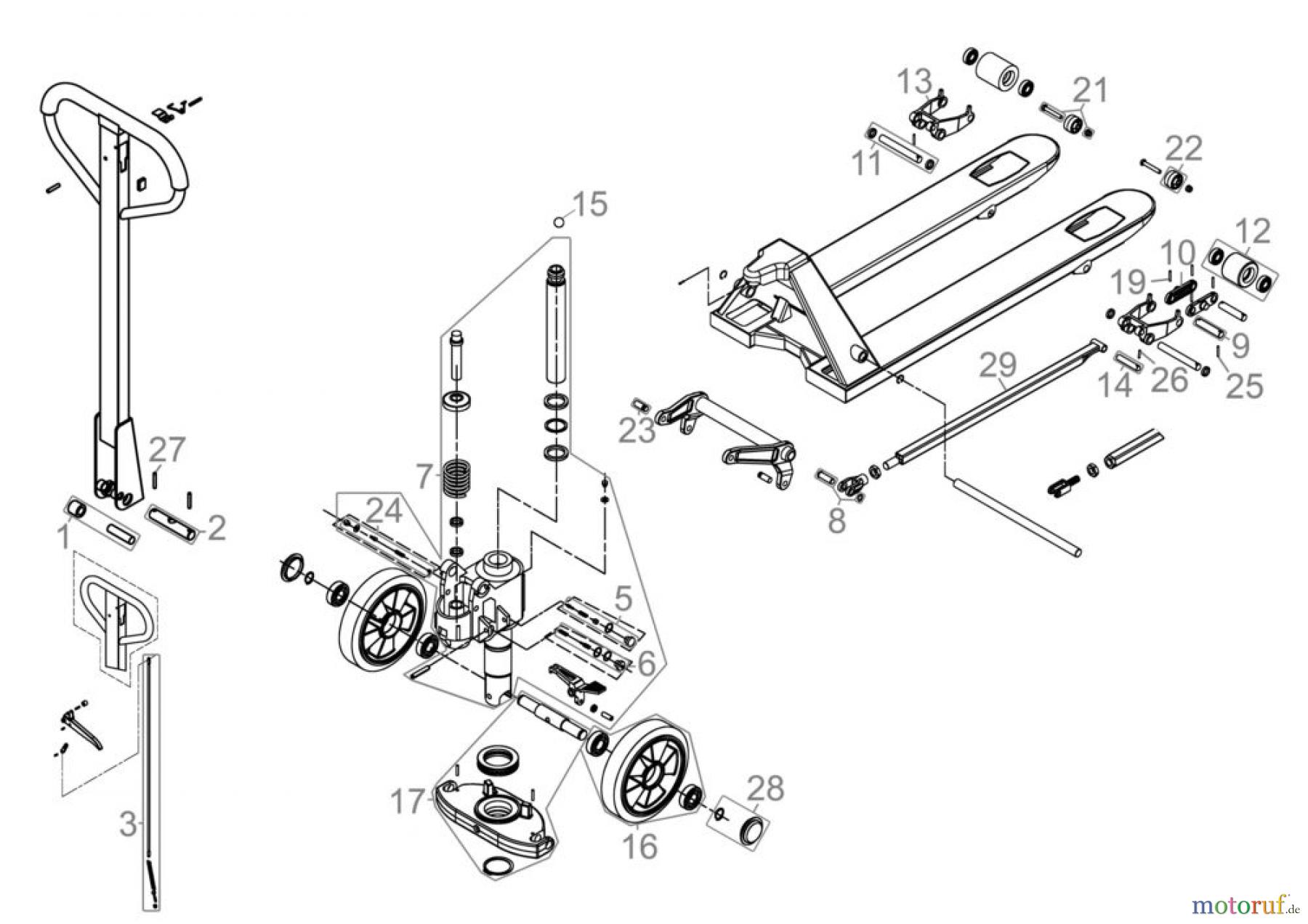 Güde Hebetechnik Gabelhubwagen Gabelhubwagen GHW 2500 PU G Art.Nr.: 24321 FSL24321-01 Seite 1