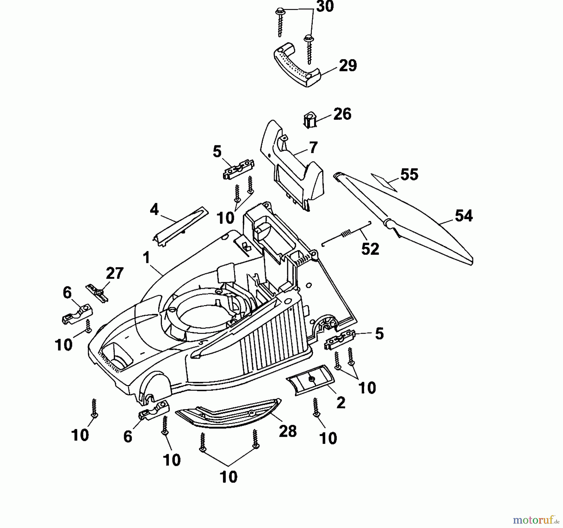 Wolf-Garten Motormäher mit Antrieb HBM 38 BA 4005005 Serie A (2003) Mähwerksgehäuse