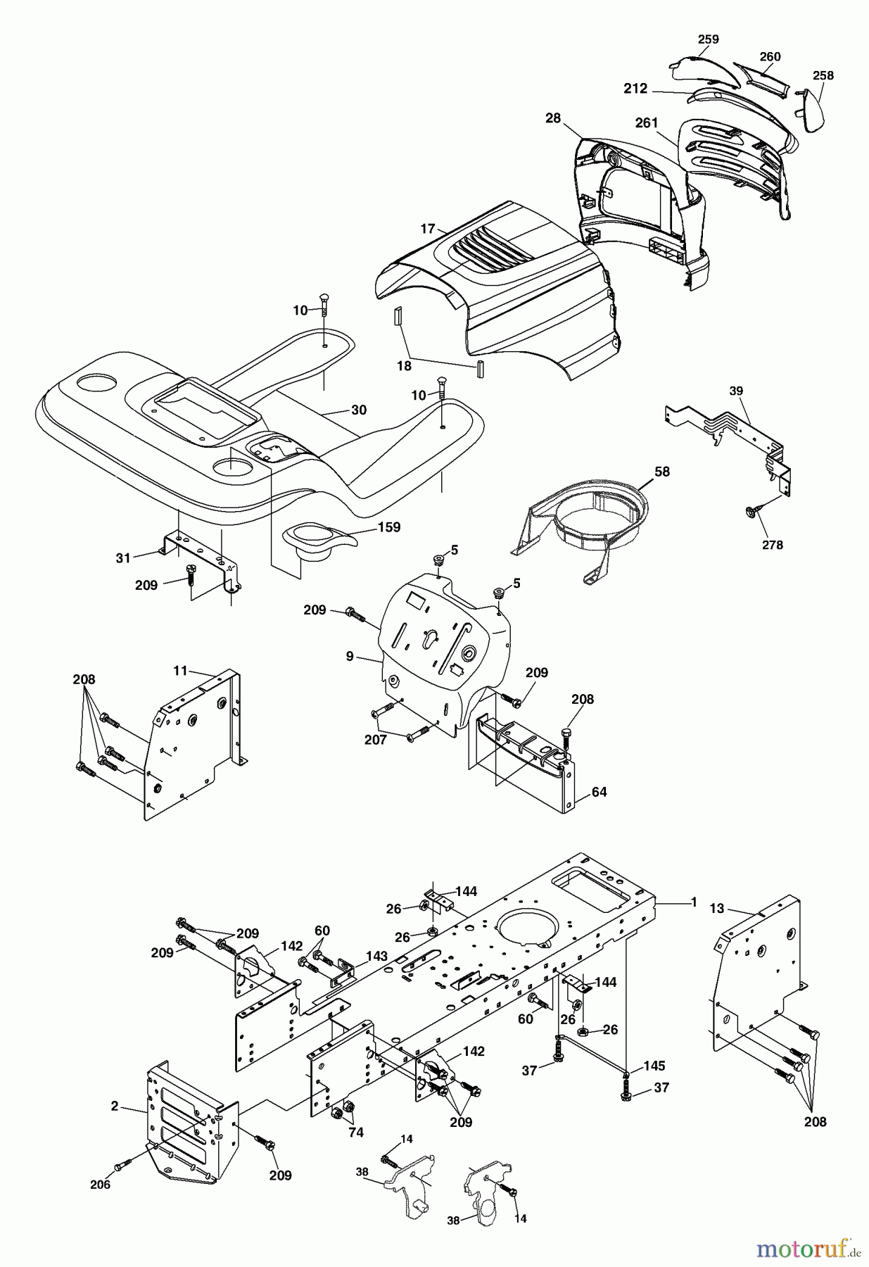 Husqvarna Rasen und Garten Traktoren LTH 2042C (954571953) - Husqvarna Lawn Tractor (2004-03 & After) Chassis And Enclosures
