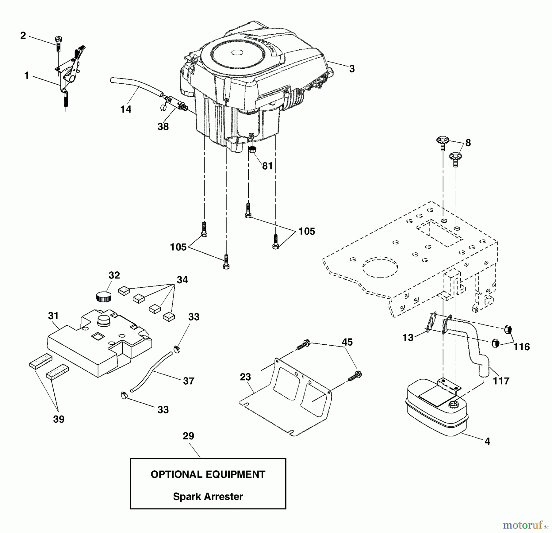 Husqvarna Rasen und Garten Traktoren LTH 2042C (954571953) - Husqvarna Lawn Tractor (2004-03 & After) Engine