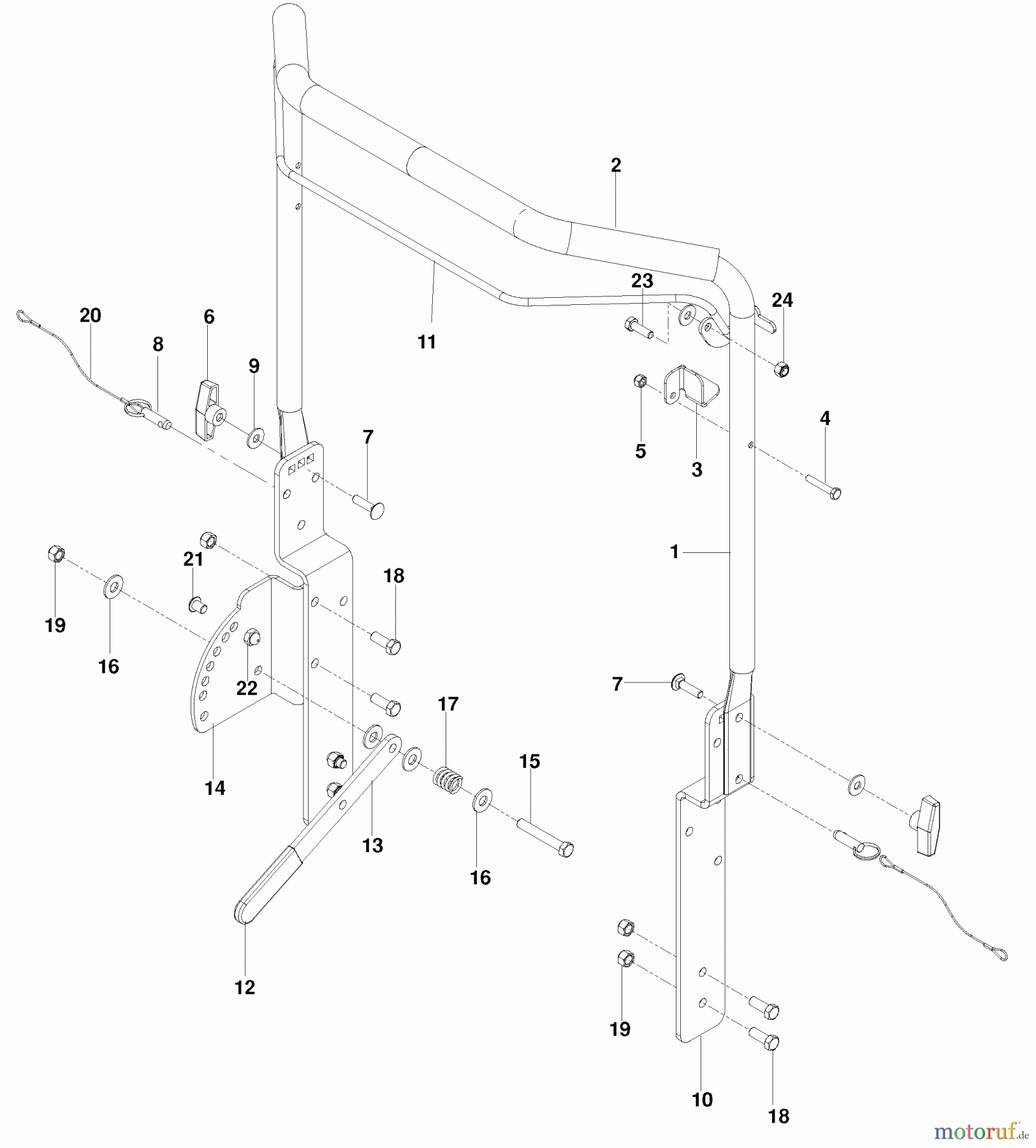 Husqvarna Belüfter / Vertikutierer / Rechen DT 18 BF (966067001) - Husqvarna Dethatcher (2010-02 & After) Handle 18