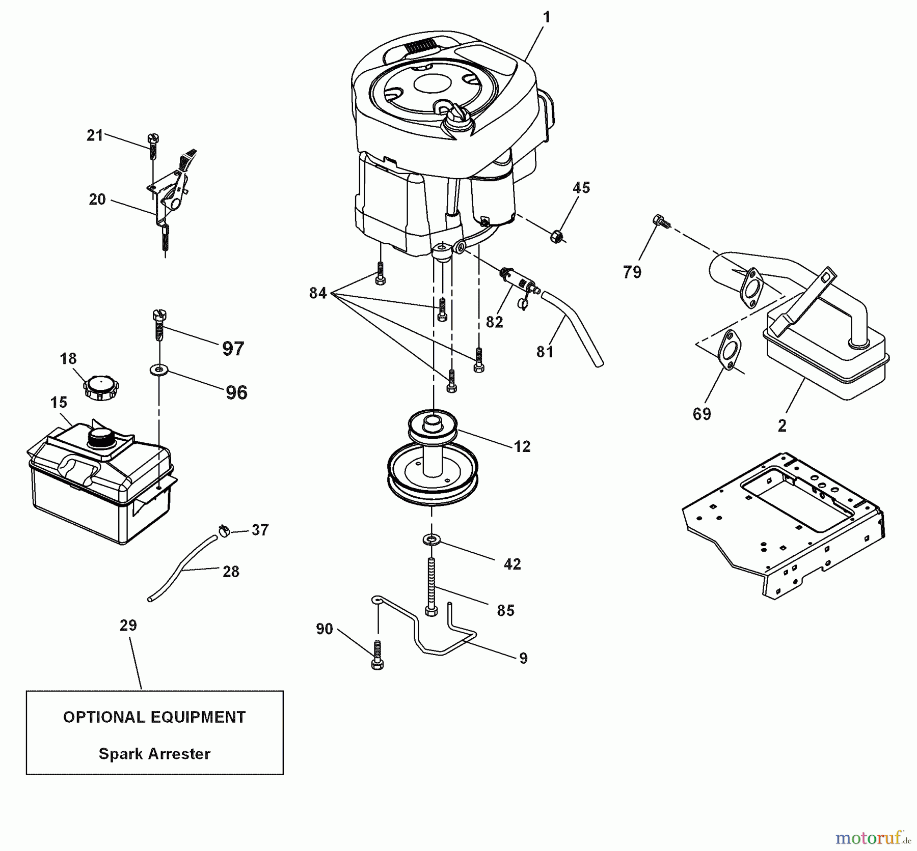 Husqvarna Rasen und Garten Traktoren PB 195H42LT (96042003602) - Husqvarna Lawn Tractor (2008-01 & After) Engine