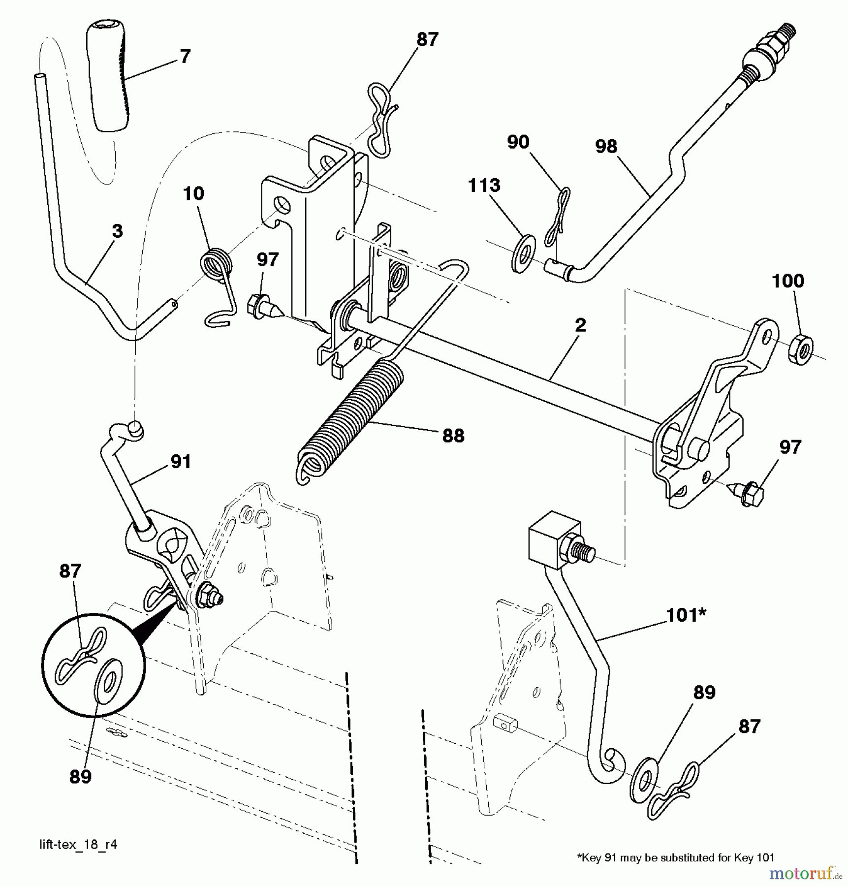 Husqvarna Rasen und Garten Traktoren SRD17530 (280020) - Husqvarna Lawn Tractor (2010-12 & After) MOWER LIFT / DECK LIFT