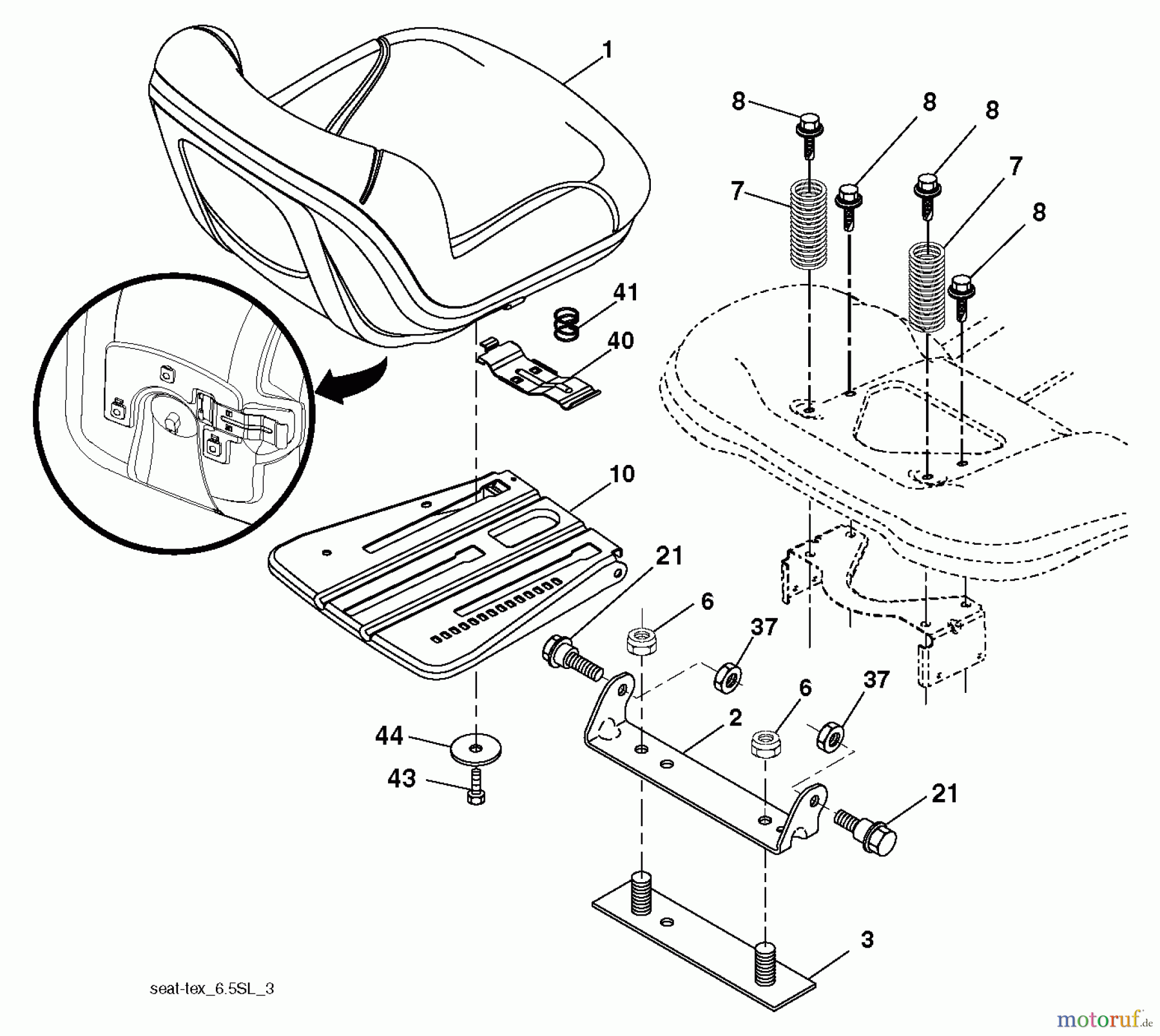 Husqvarna Rasen und Garten Traktoren SRD17530 (280023) - Husqvarna Lawn Tractor (2012-11 & After) SEAT