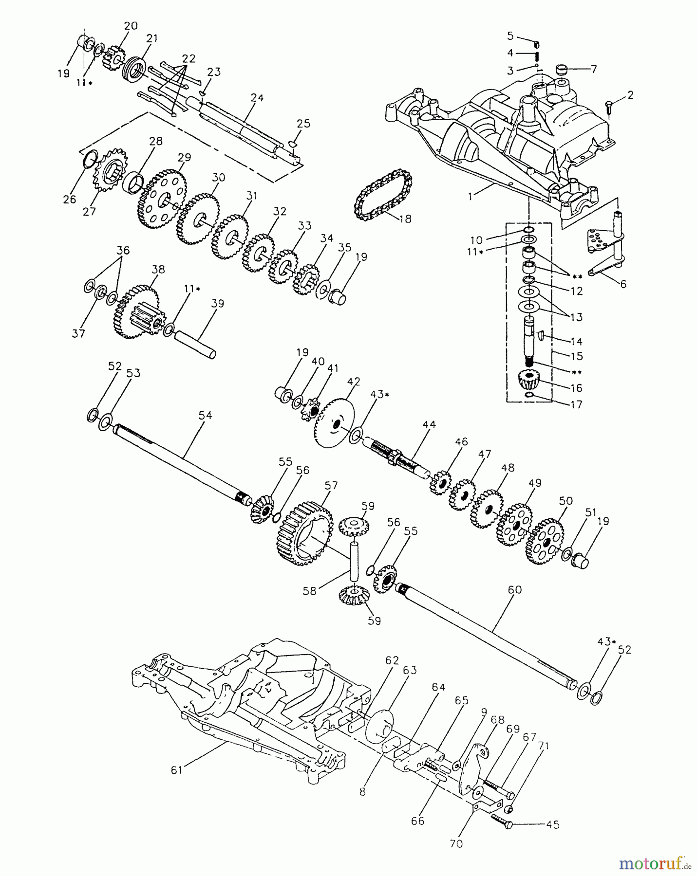 Husqvarna Rasen und Garten Traktoren YT 120 (HVYT120AR) - Husqvarna Yard Tractor (1990-03 & After) Transaxle