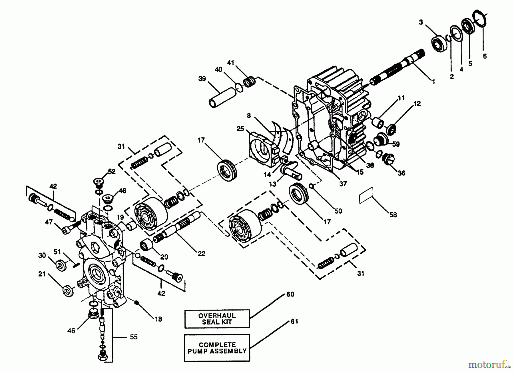 Husqvarna Rasen und Garten Traktoren YT 140H (954000151) (H14H38B) - Husqvarna Yard Tractor (1991-01 & After) Sundstrand Pump Assembly