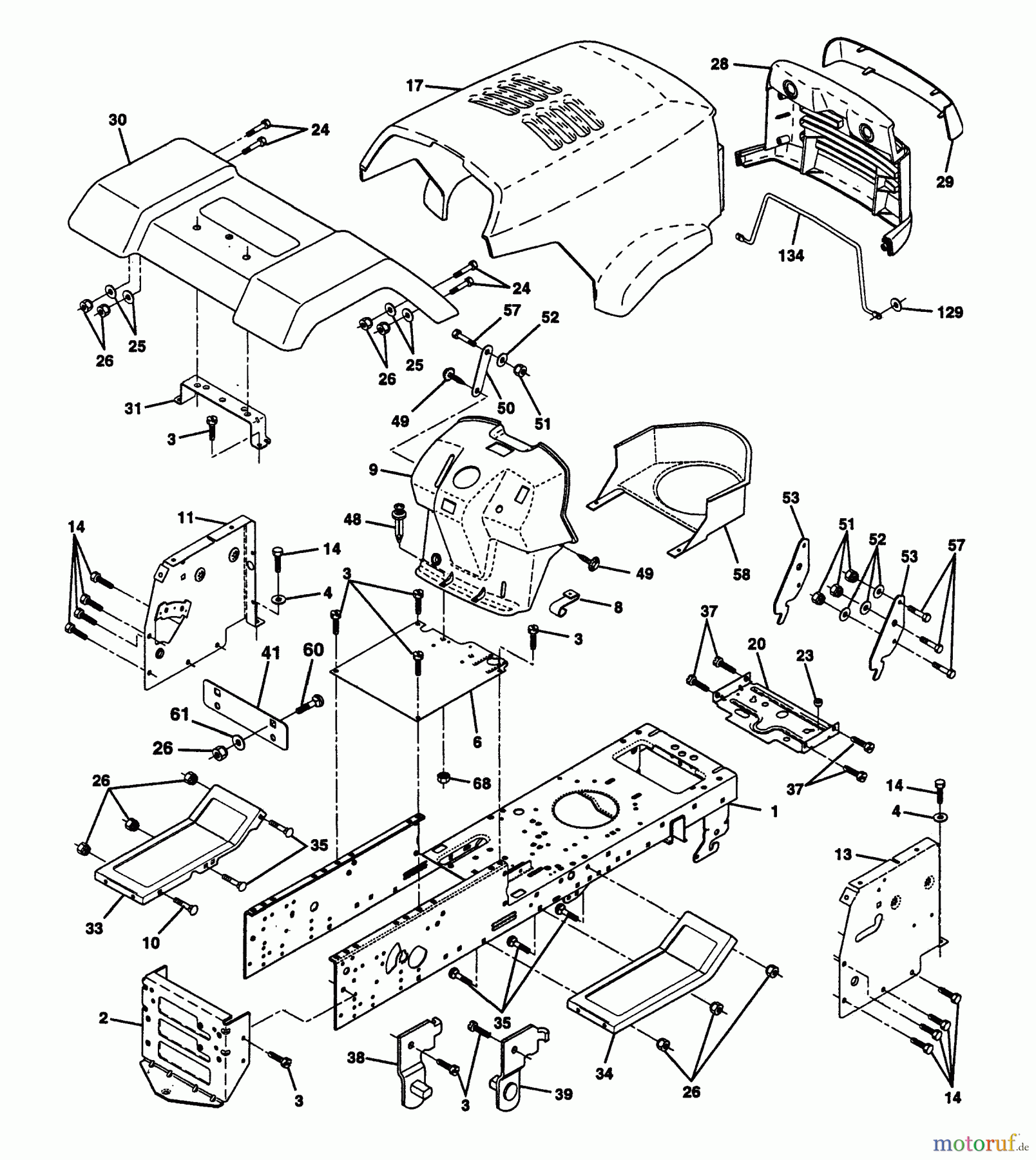 Husqvarna Rasen und Garten Traktoren YT 150 (954840021) (HCYT150A) - Husqvarna Yard Tractor (1996-01 to 1996-03) Chassis And Enclosures