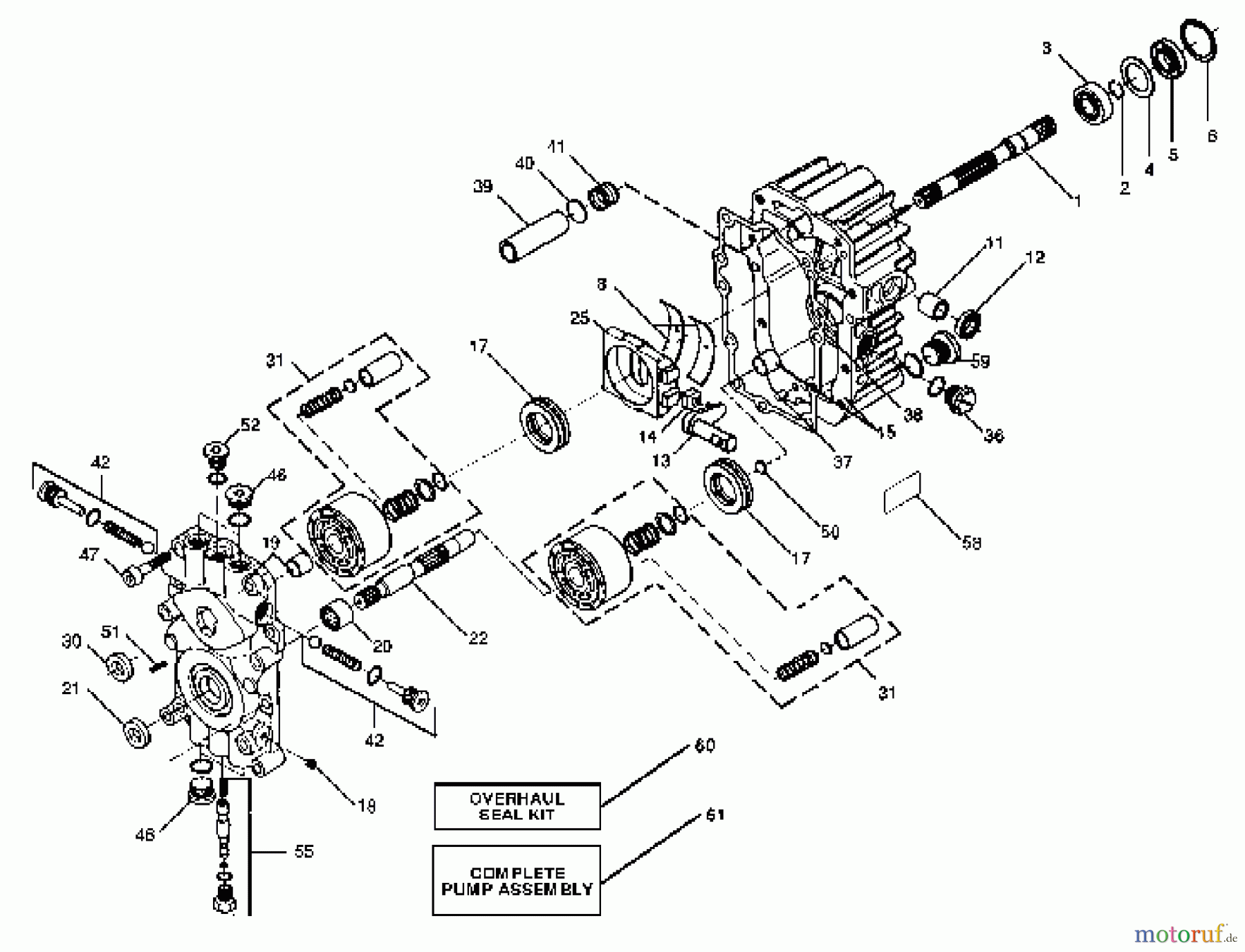 Husqvarna Rasen und Garten Traktoren YT 161H (127589) (H16H44B) - Husqvarna Yard Tractor (1990-11 & After) Pump Assembly