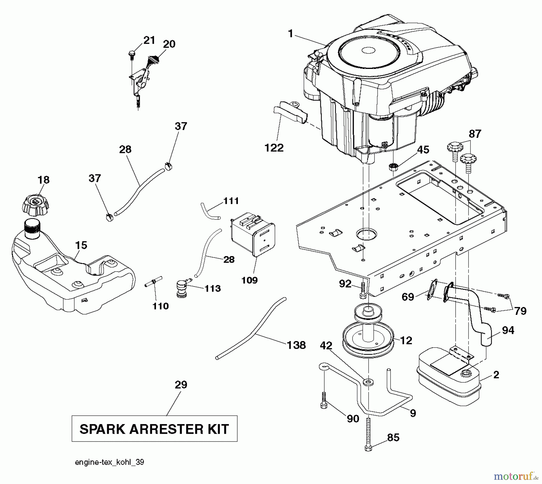  Husqvarna Rasen und Garten Traktoren YTA 19K42 (96043014201) - Husqvarna Yard Tractor (2012-12 & After) ENGINE